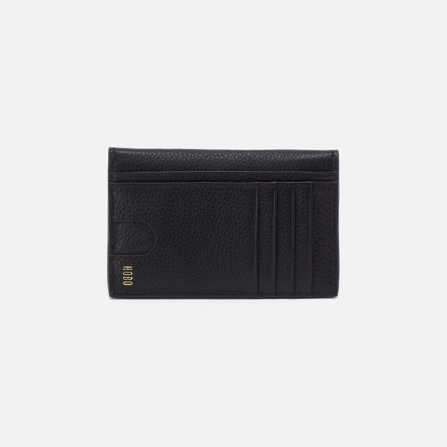 Goldie Card Case in Pebbled Leather - Black - Image 3