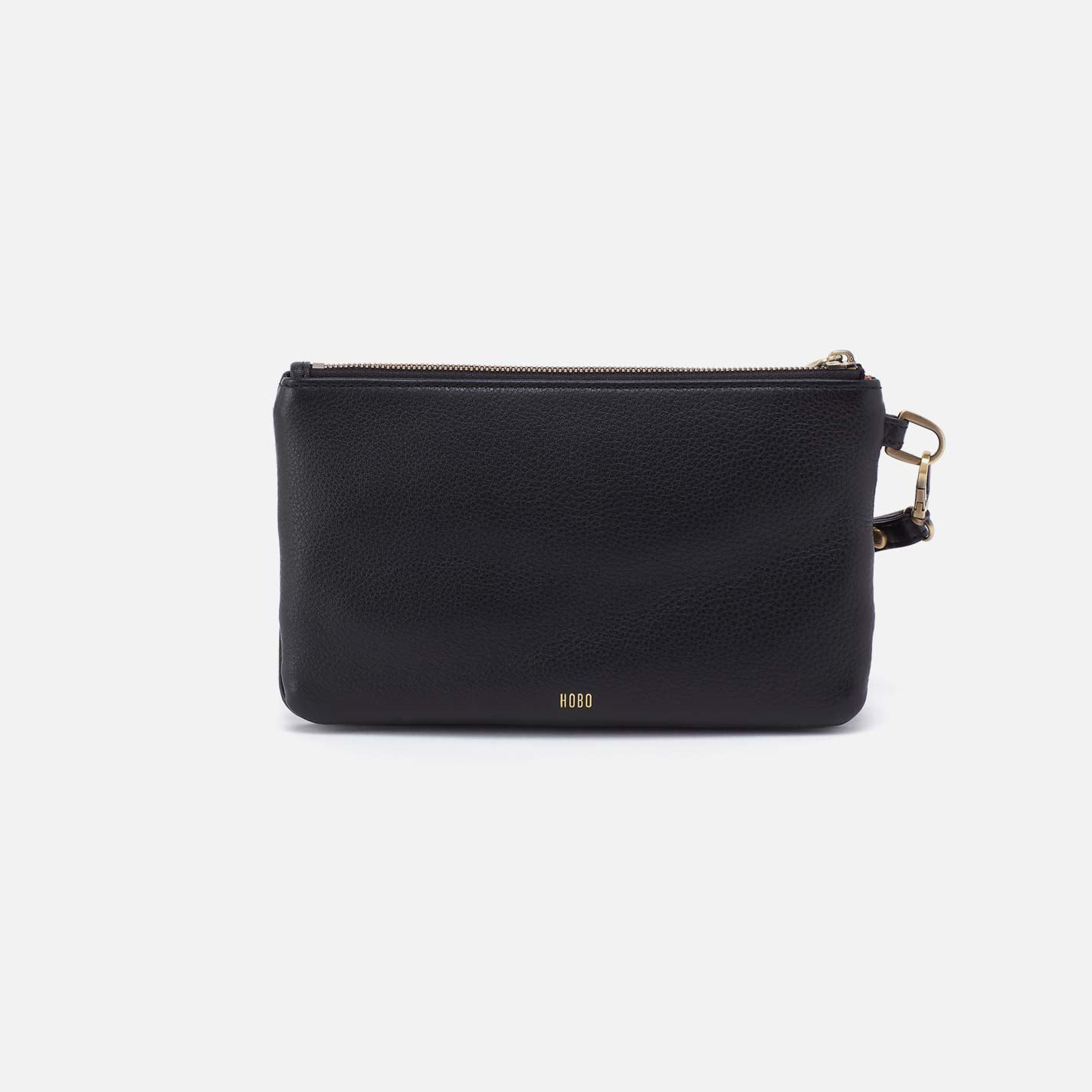Goldie Wristlet in Pebbled Leather - Black - Image 4