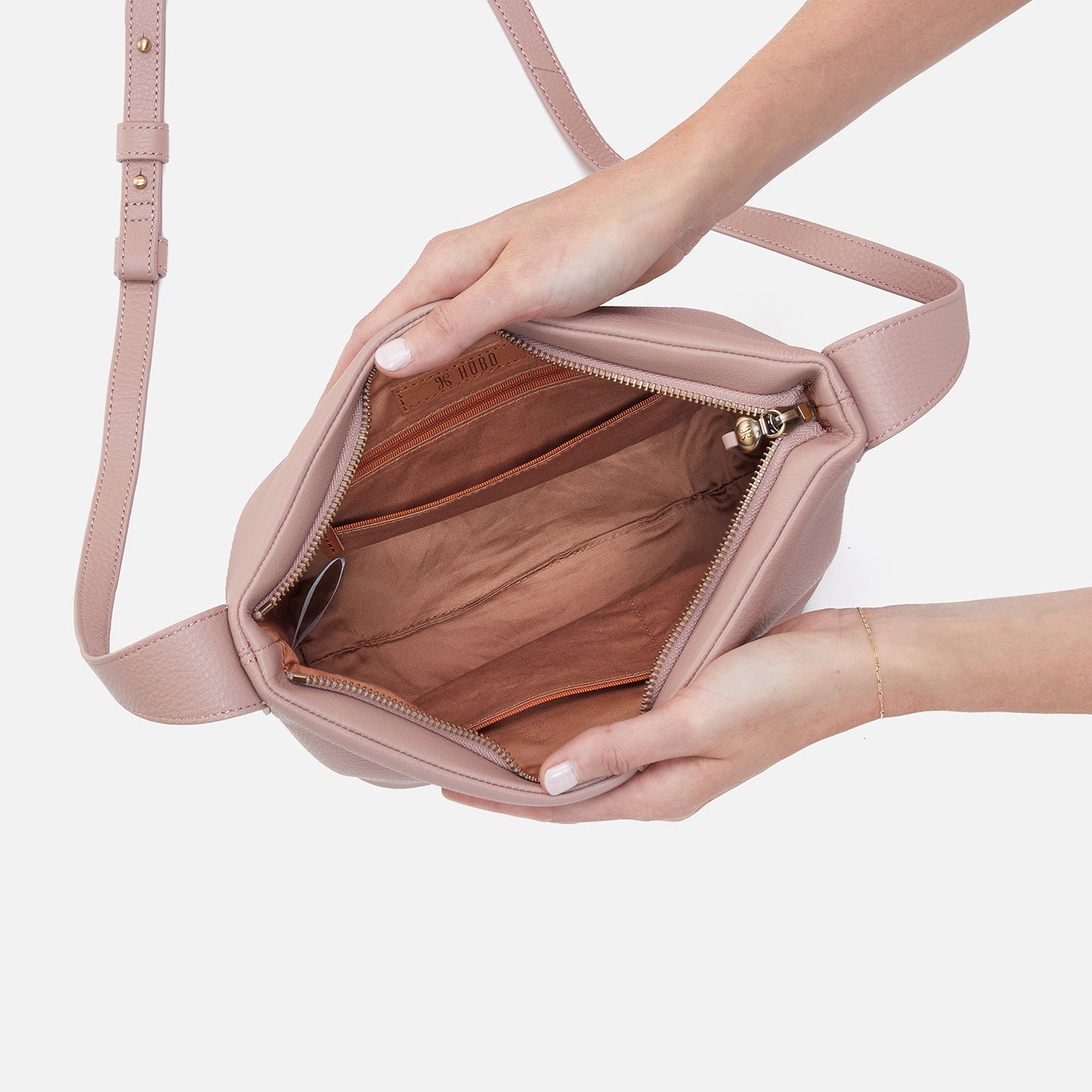 Collette Crossbody In Pebbled Leather - Blush - Image 3
