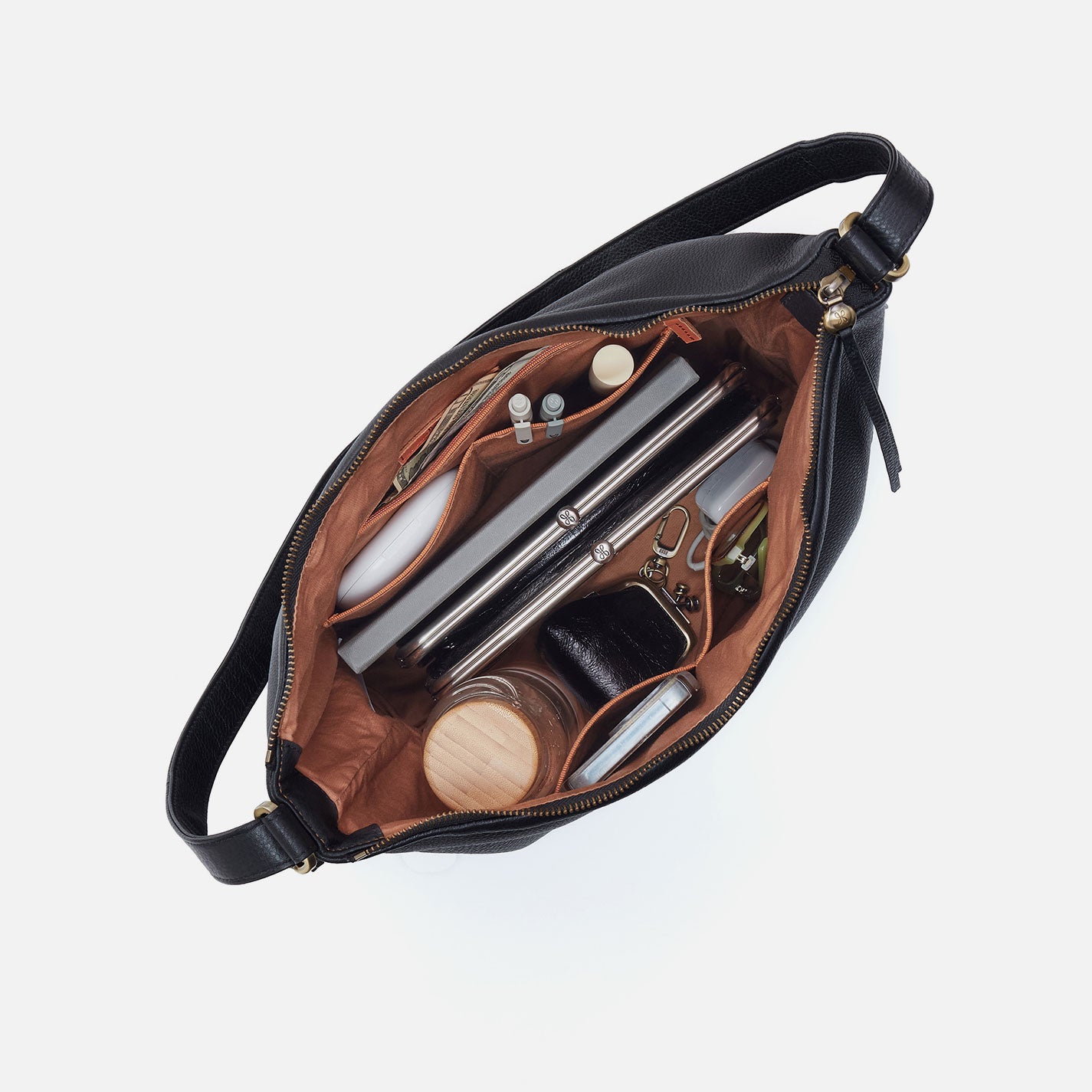 Emily Convertible Backpack in Pebbled Leather - Black - Image 4