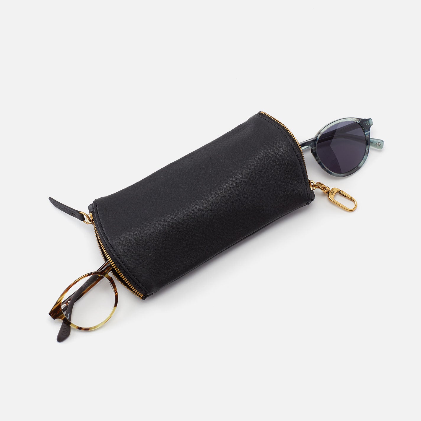 Spark Double Eyeglass Case In Metallic Leather - Cameo Quartz - Image 3