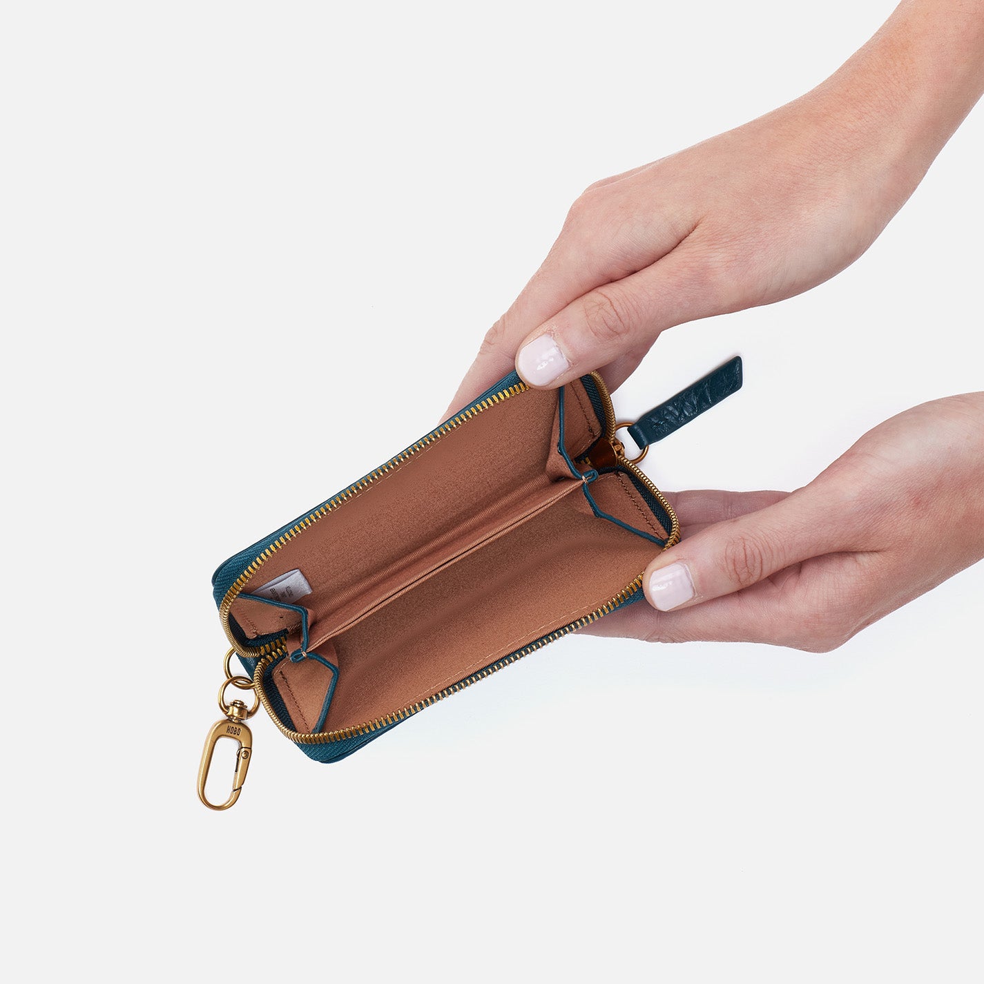 Move Clip Wallet In Pebbled Leather - Midnight Teal - Image 2