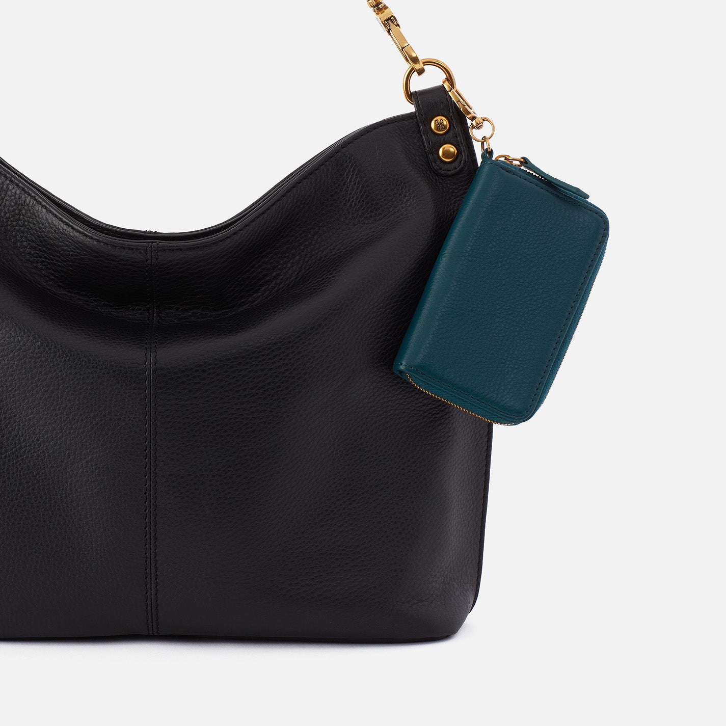 Move Clip Wallet In Pebbled Leather - Midnight Teal - Image 4