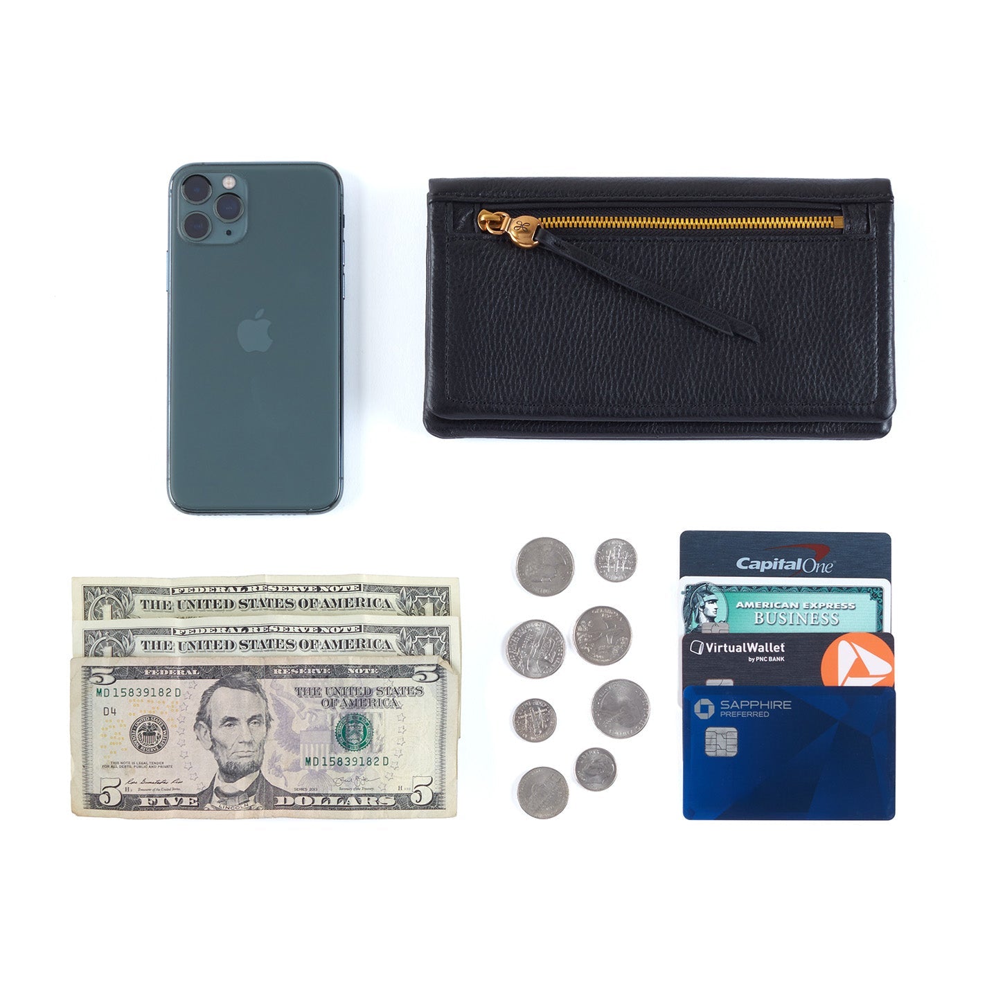Lumen Continental Wallet in Metallic Leather - Gold Leaf - Image 5