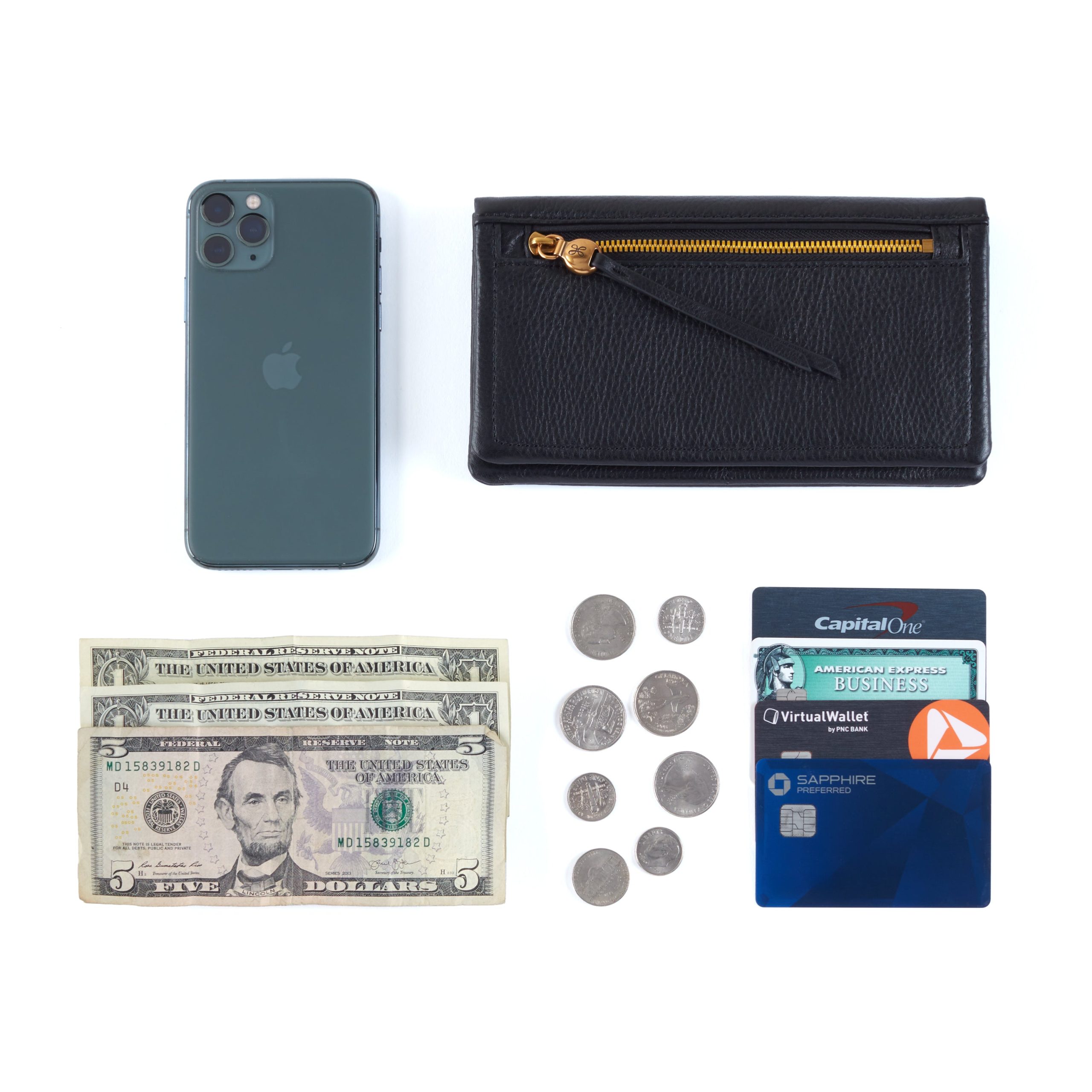 Lumen Continental Wallet in Pebbled Leather - Taupe - Image 2