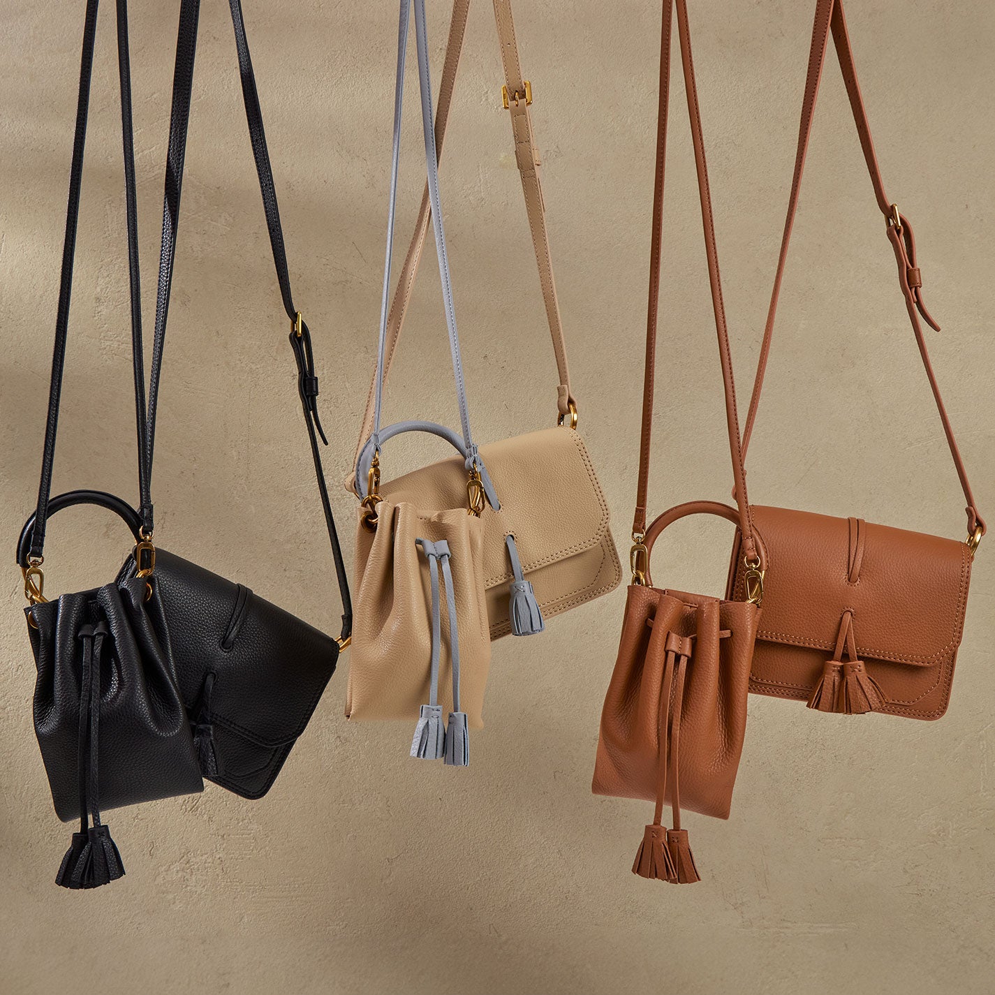 Eden Phone Crossbody In Pebbled Leather - Warm Honey - Image 5