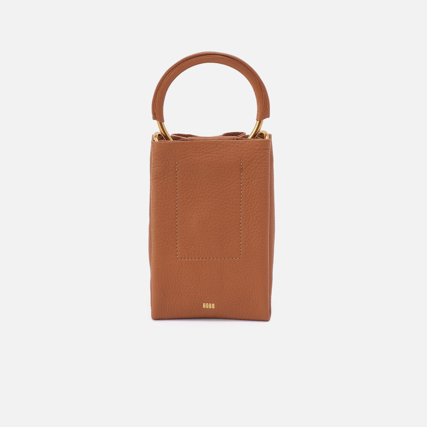 Eden Phone Crossbody In Pebbled Leather - Warm Honey - Image 4