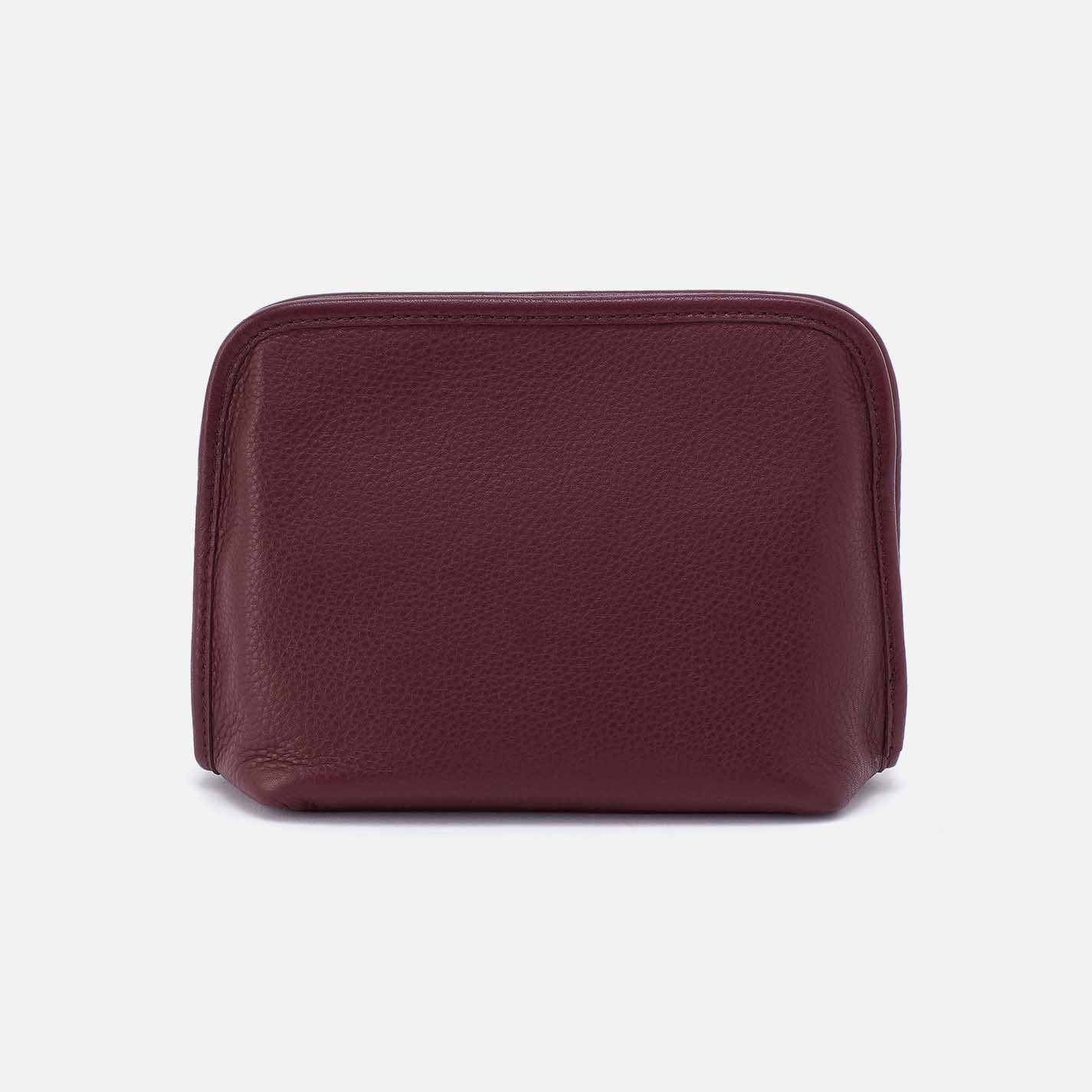 Beauty Cosmetic Pouch in Pebbled Leather - Mulberry Glaze - Image 3