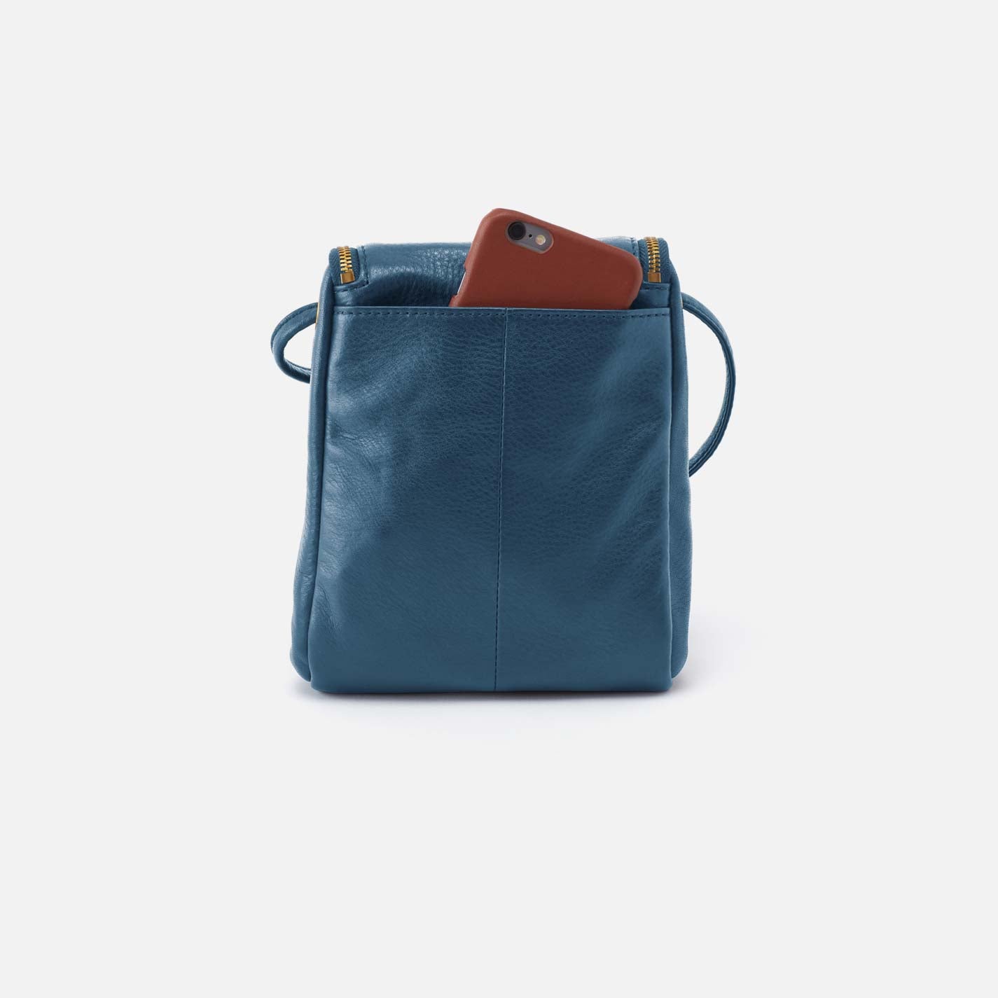 Fern Crossbody in Pebbled Leather - Peacock Feather - Image 5