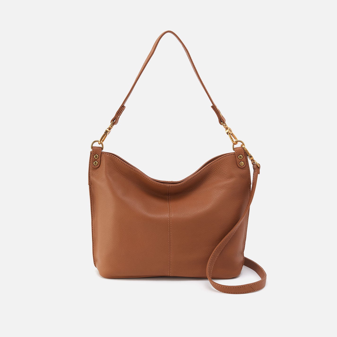 Pier Shoulder Bag in Pebbled Leather - Warm Honey