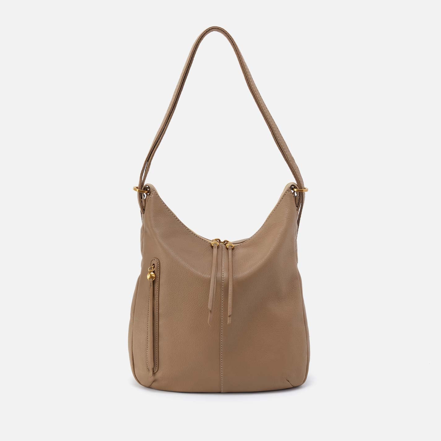 Merrin Convertible Backpack in Pebbled Leather - Cedar Sagebrush