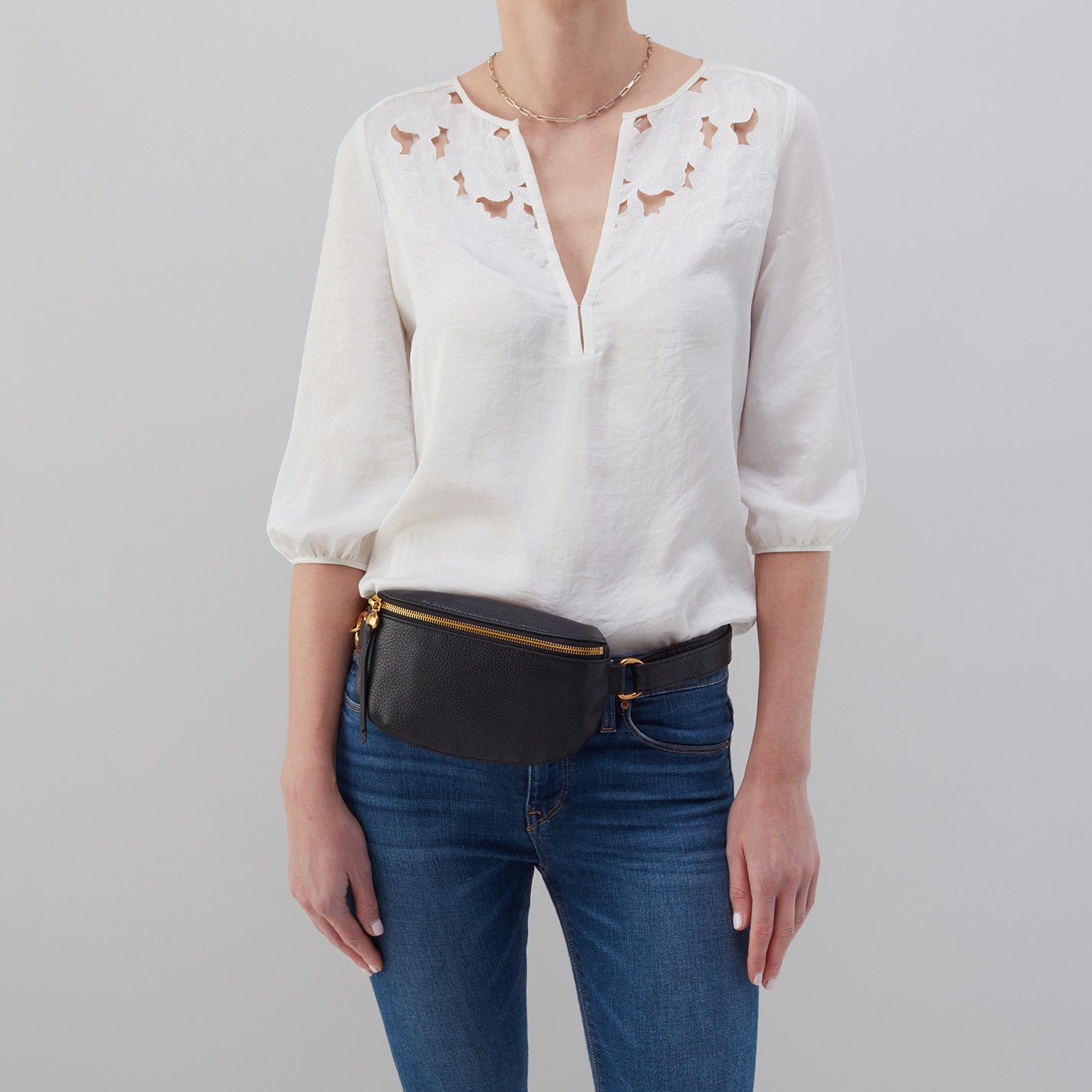 Fern Belt Bag In Pebbled Leather - Black - Image 2