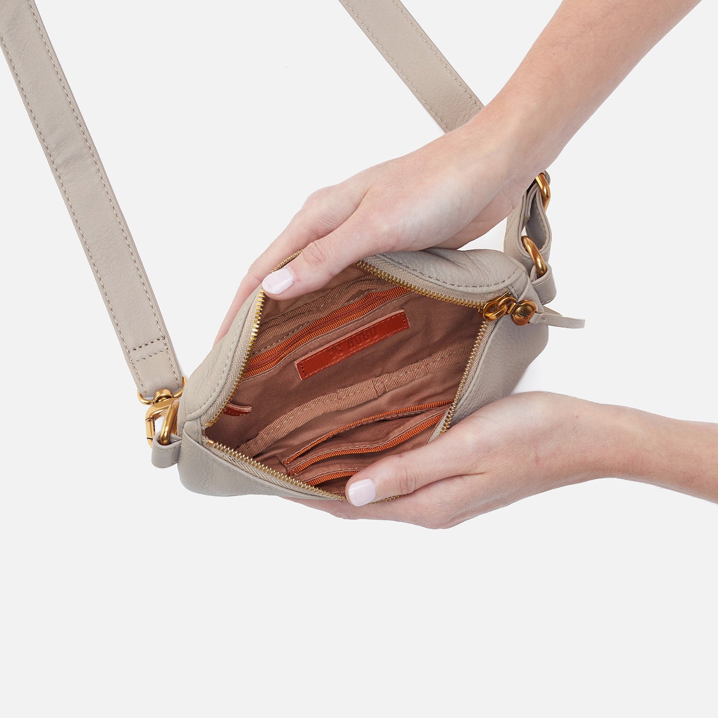 Fern Belt Bag In Pebbled Leather - Taupe - Image 4