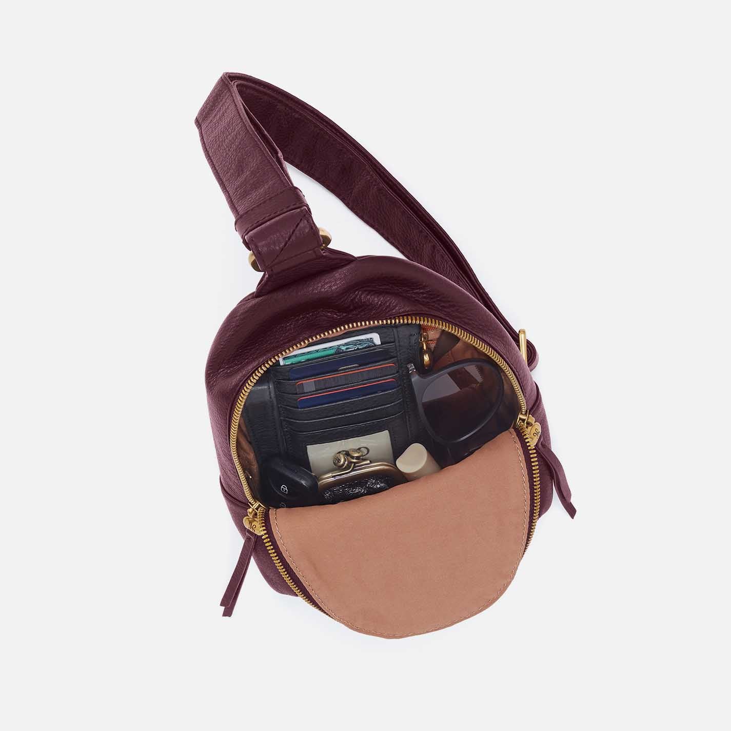 Fern Sling in Pebbled Leather - Mulberry Glaze - Image 4