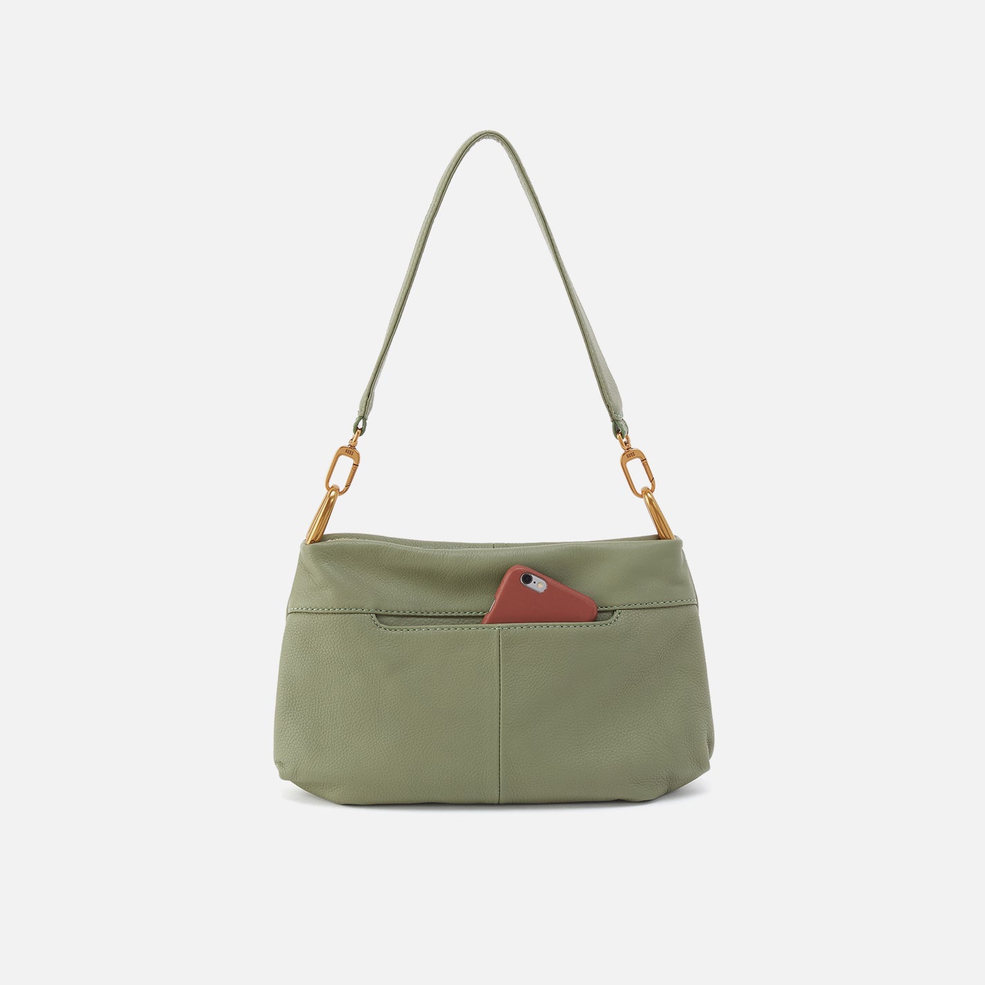 Advance Shoulder Bag In Pebbled Leather - Watercress - Image 5