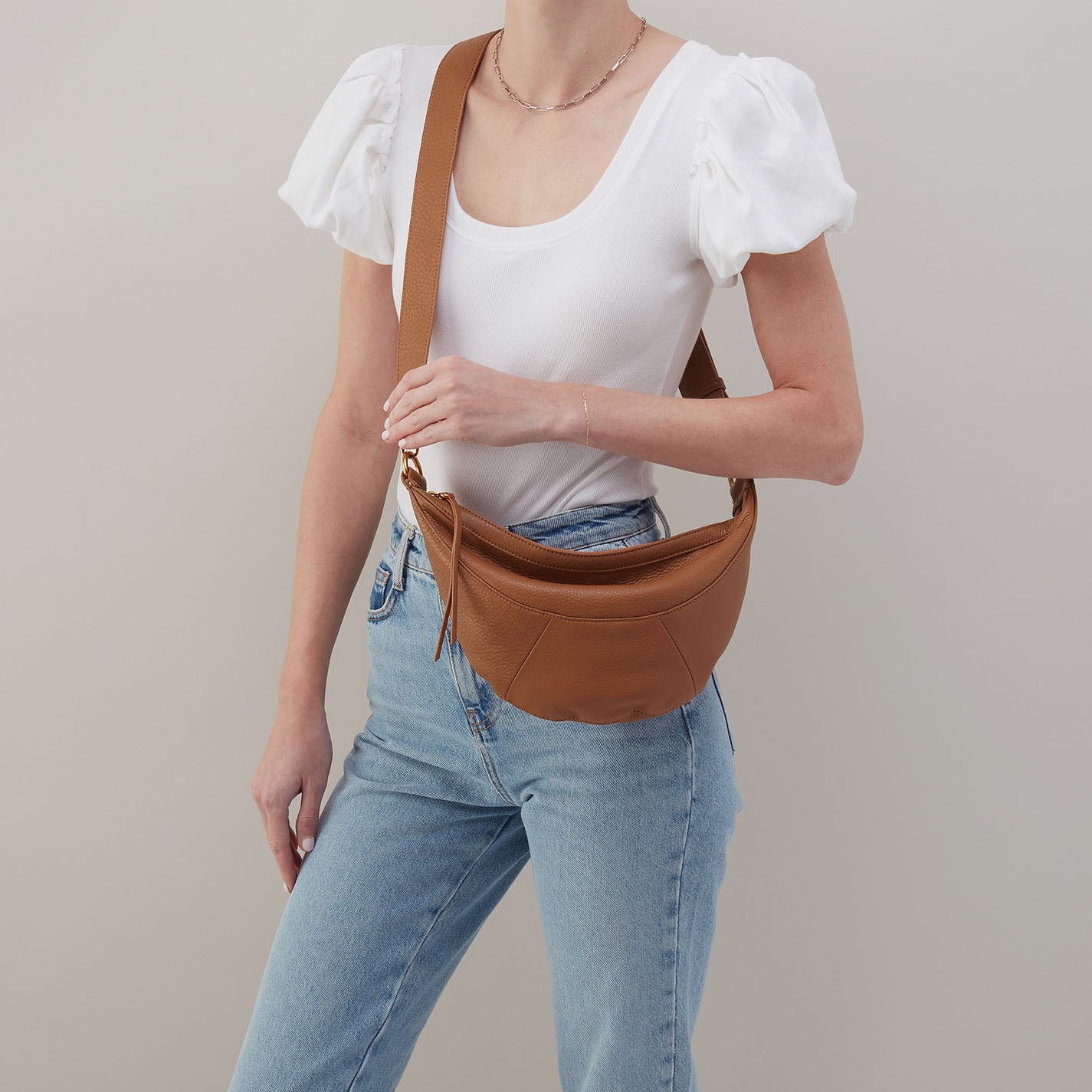 Carmen Sling In Pebbled Leather - Warm Honey - Image 2