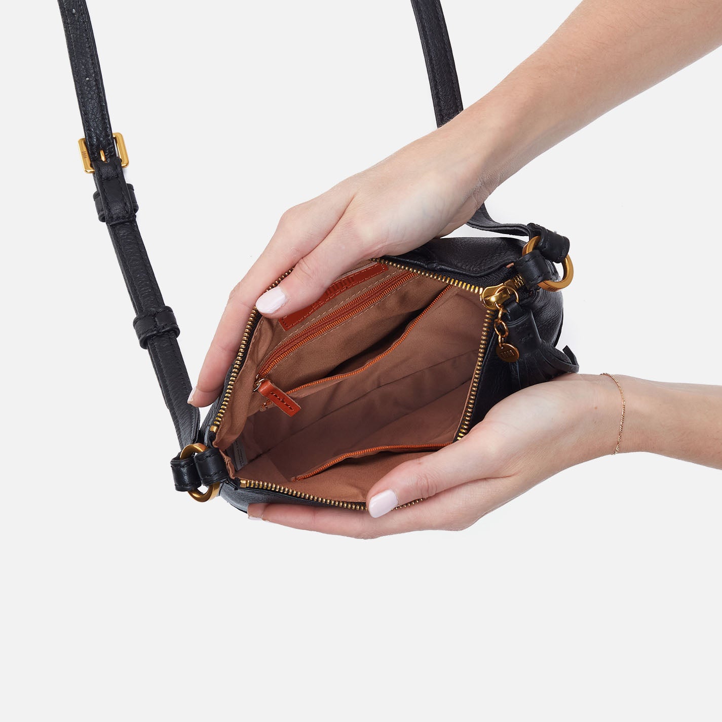 Lexi Crossbody in Pebbled Leather - Black - Image 3