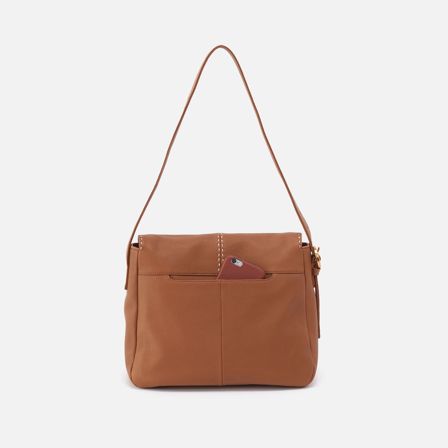 Austin Shoulder Bag In Pebbled Leather - Warm Honey - Image 5