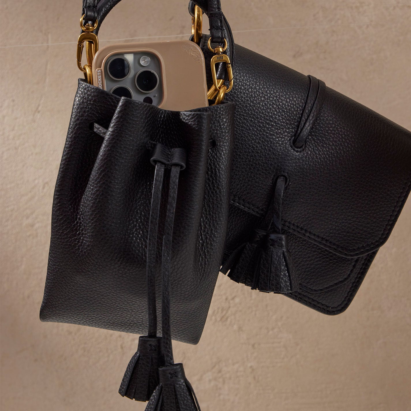 Eden Small Crossbody In Pebbled Leather - Black - Image 5