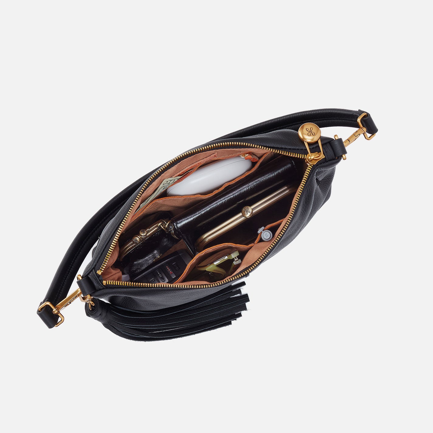 Kori Crossbody in Pebbled Leather - Black - Image 3