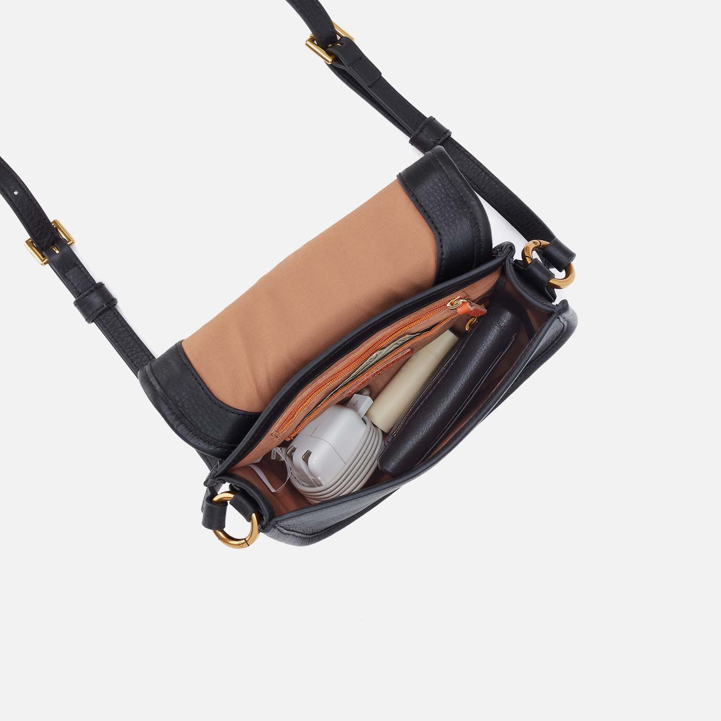 Kiva Small Crossbody in Pebbled Leather - Black - Image 4