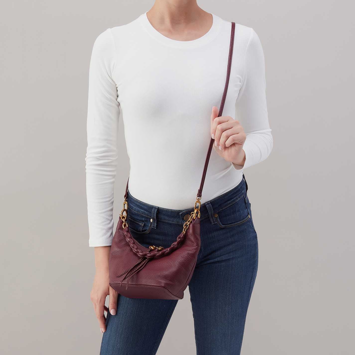 Astrid Small Crossbody in Pebbled Leather - Mulberry Glaze - Image 2