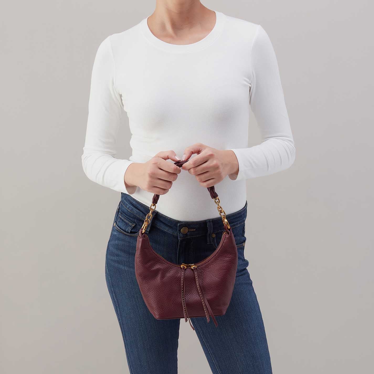 Astrid Small Crossbody in Pebbled Leather - Mulberry Glaze - Image 3