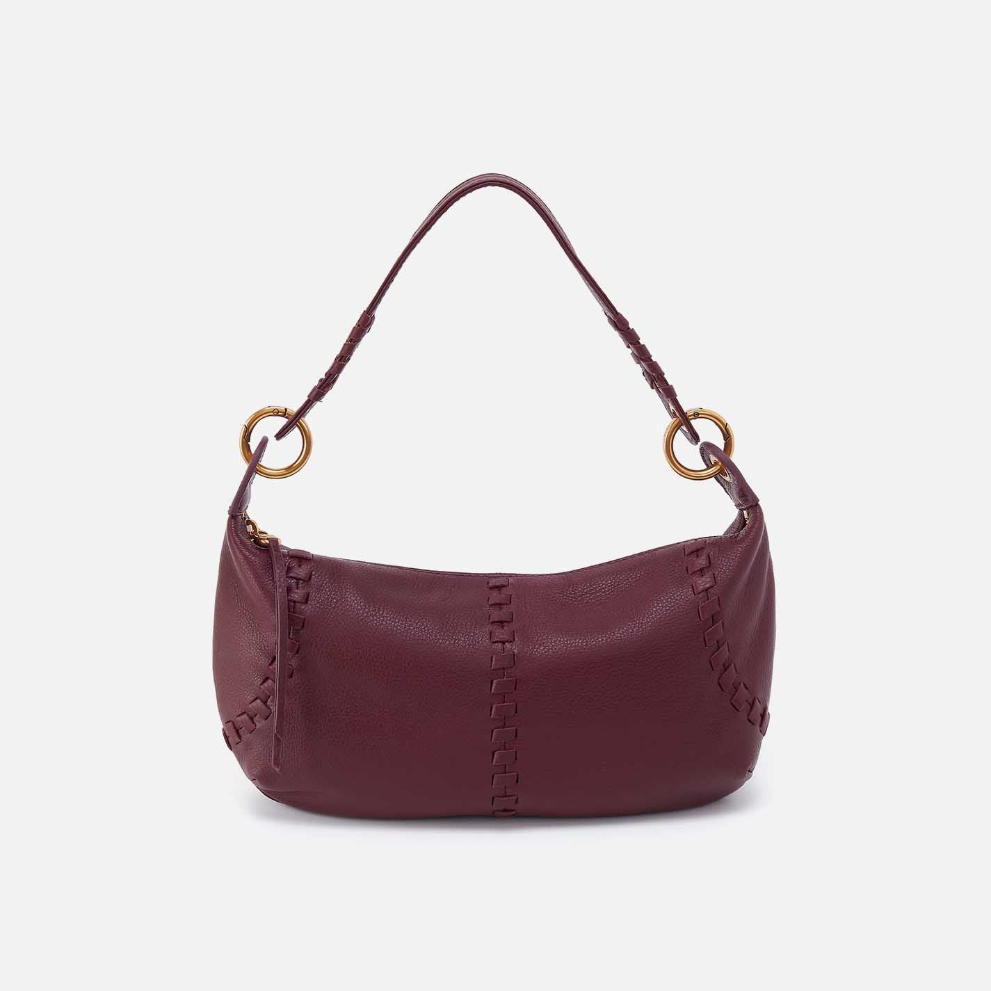 Opal Mini Shoulder in Pebbled Leather - Mulberry Glaze