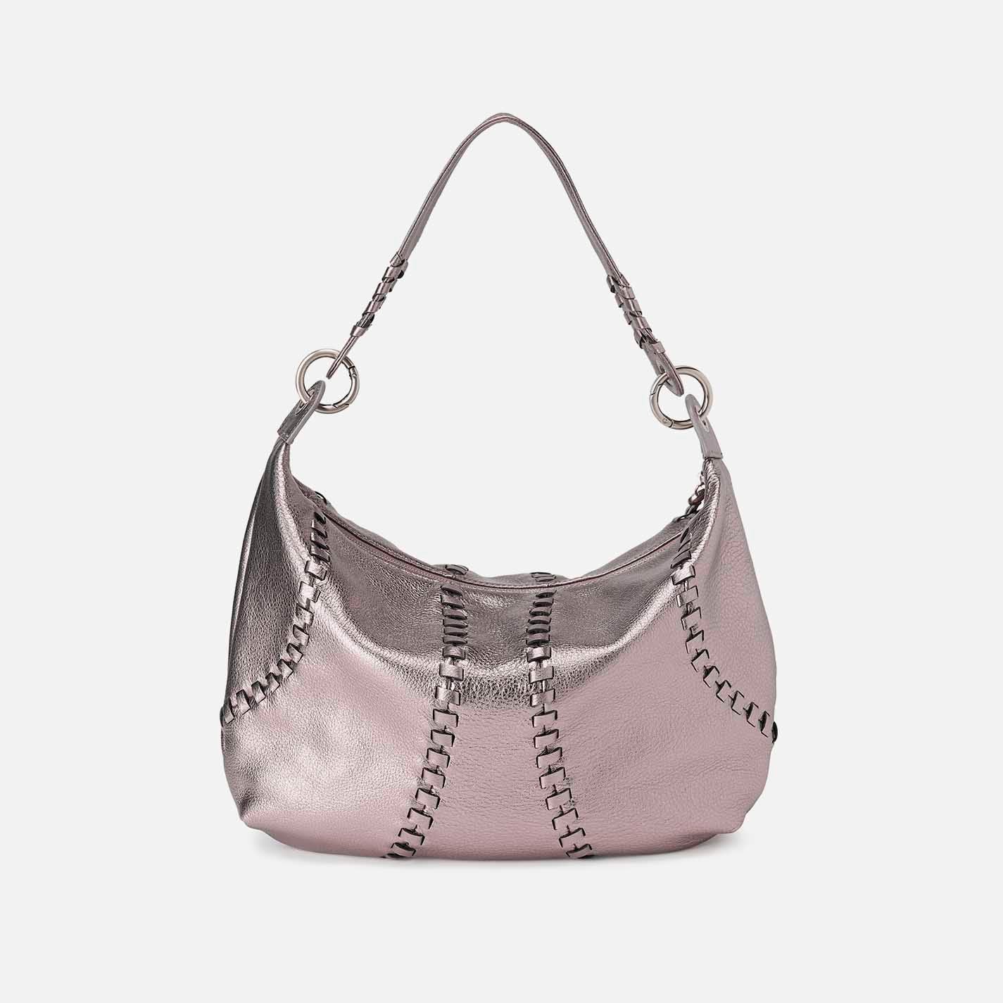 Opal Shoulder in Metallic Leather - Pewter Spur - Image 2