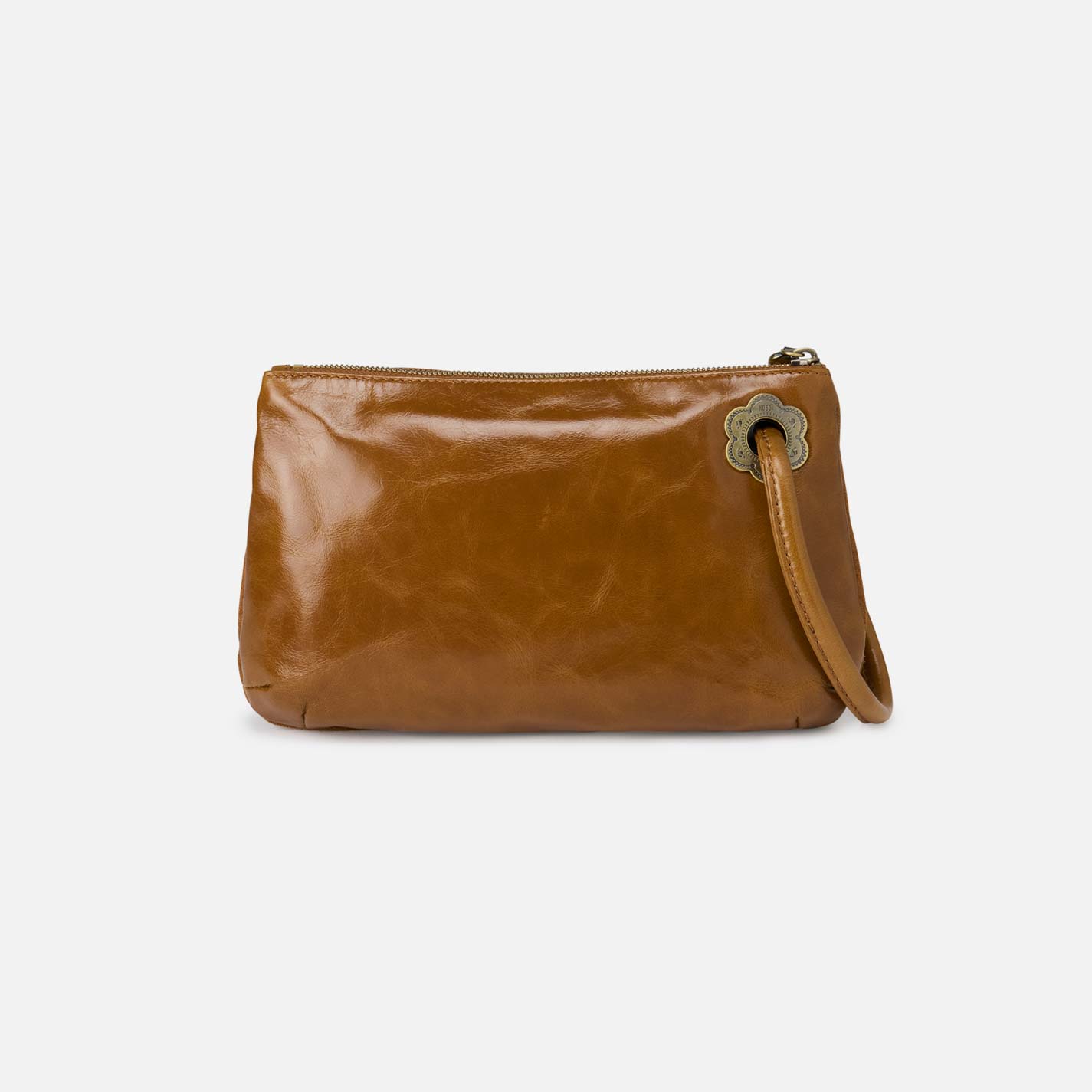 Daisy Daze Large Wristlet in Suede Leather - Oak Barrel - Image 2