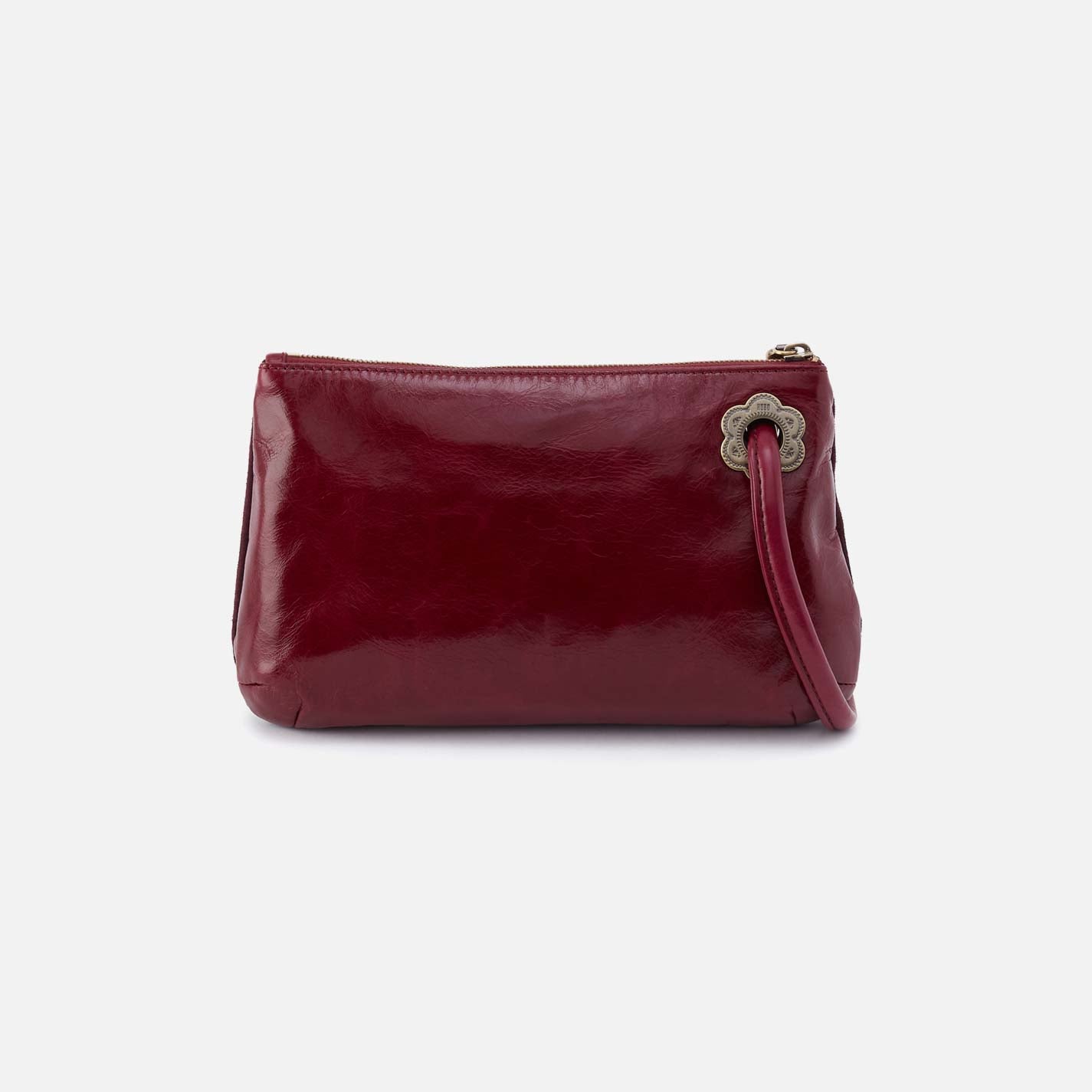 Daisy Daze Large Wristlet in Suede Leather - Prairie Garnet - Image 4