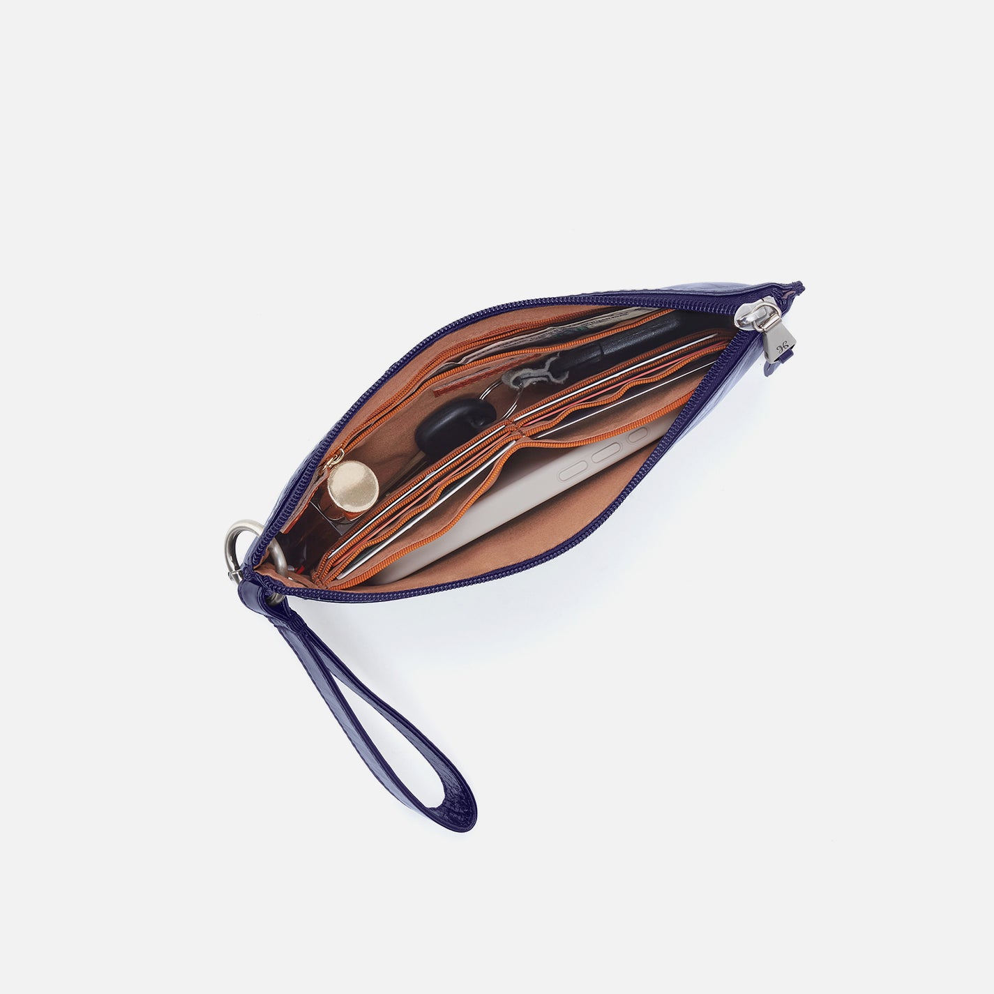 Vida Wristlet in Polished Leather - Winter Violet - Image 2