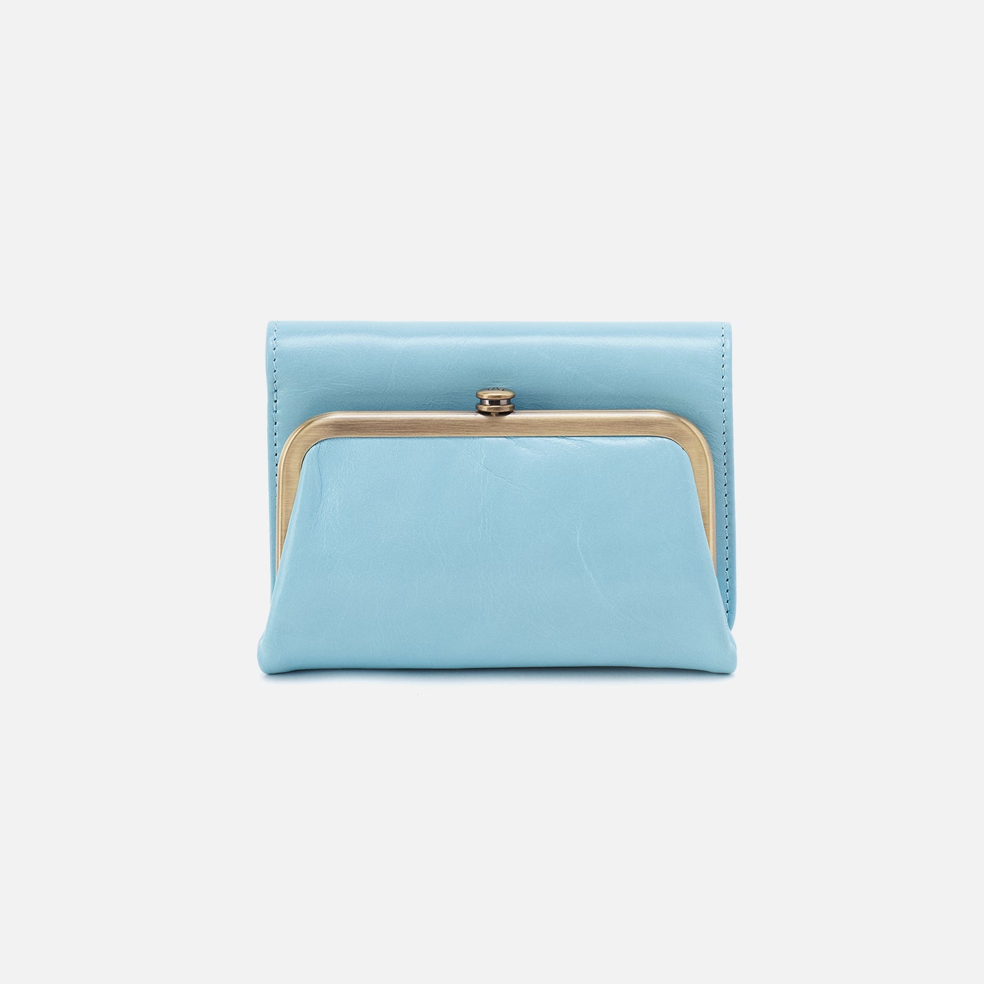 Robin Compact Wallet In Polished Leather - Stratosphere
