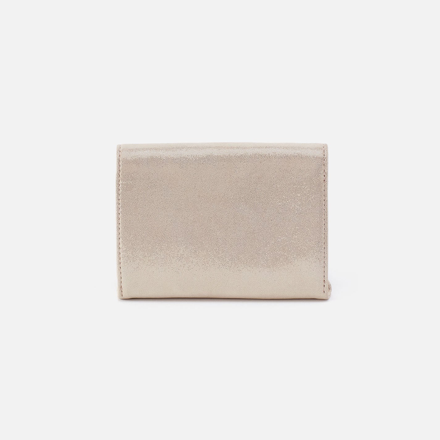 Robin Compact Wallet In Metallic Leather - Sand Shimmer - Image 3
