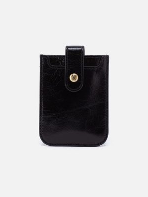 Dunn Card Case In Polished Leather - Black