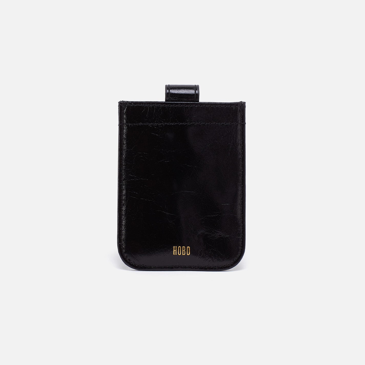 Dunn Card Case In Polished Leather - Black - Image 2