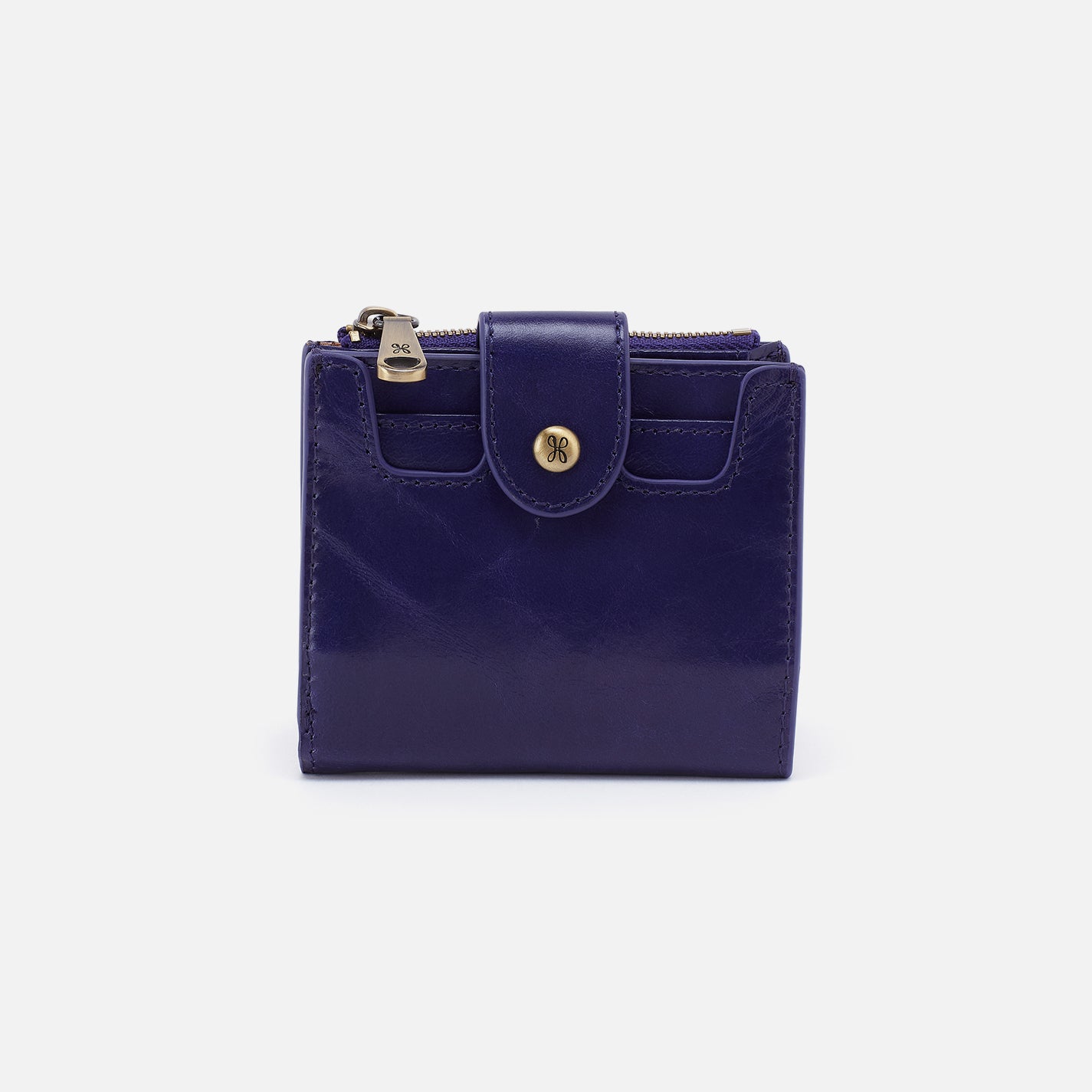 Dunn Mini Wallet in Polished Leather - Winter Violet