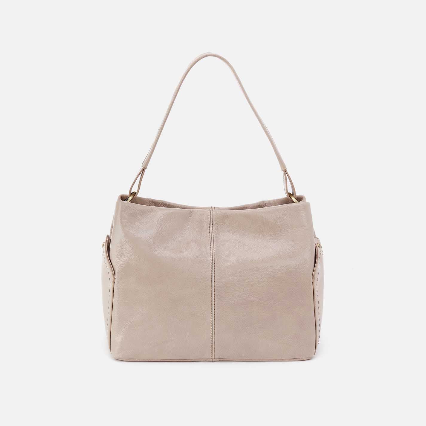 Seneca Shoulder Bag in Aniline Gloss Leather - Stone Gloss