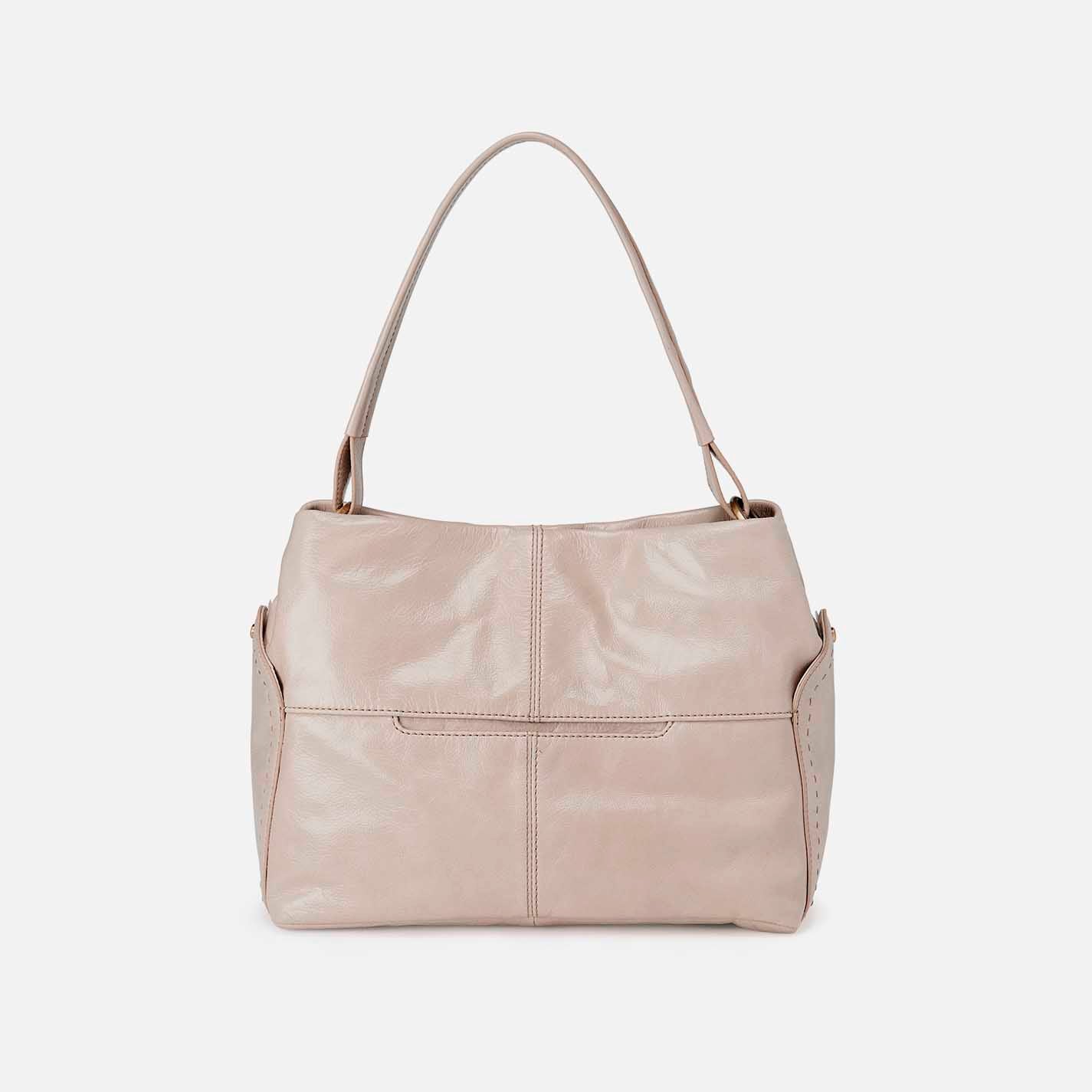 Seneca Shoulder Bag in Aniline Gloss Leather - Stone Gloss - Image 2