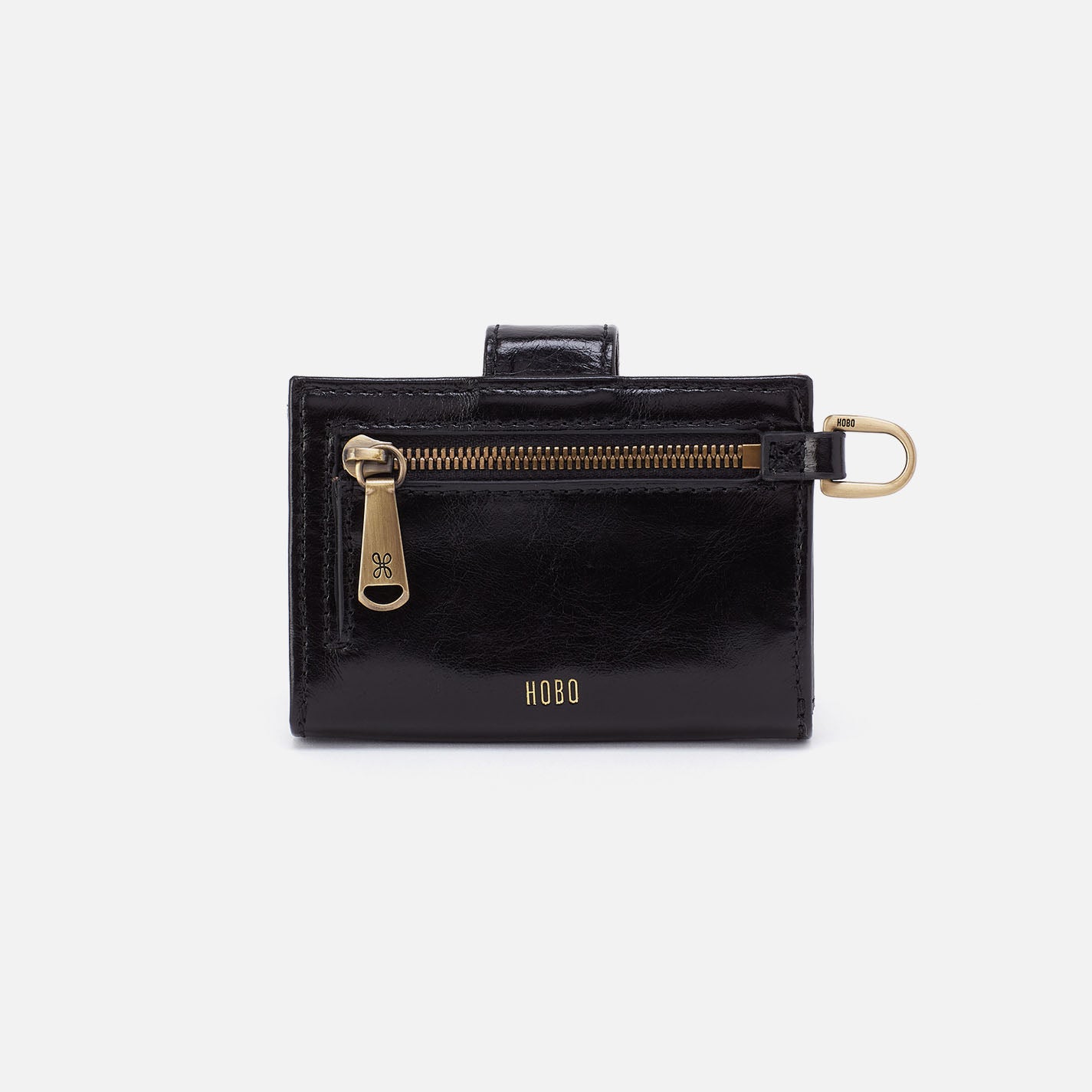 Jean Accordion Card Case In Polished Leather - Black - Image 3