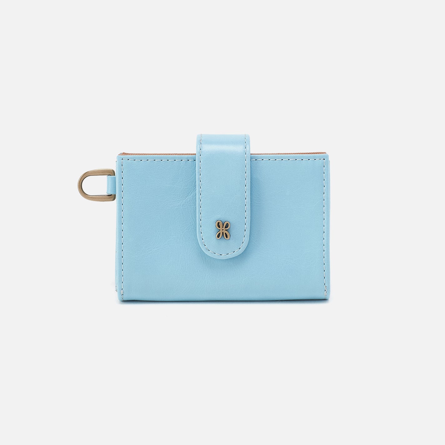 Jean Accordion Card Case In Polished Leather - Stratosphere