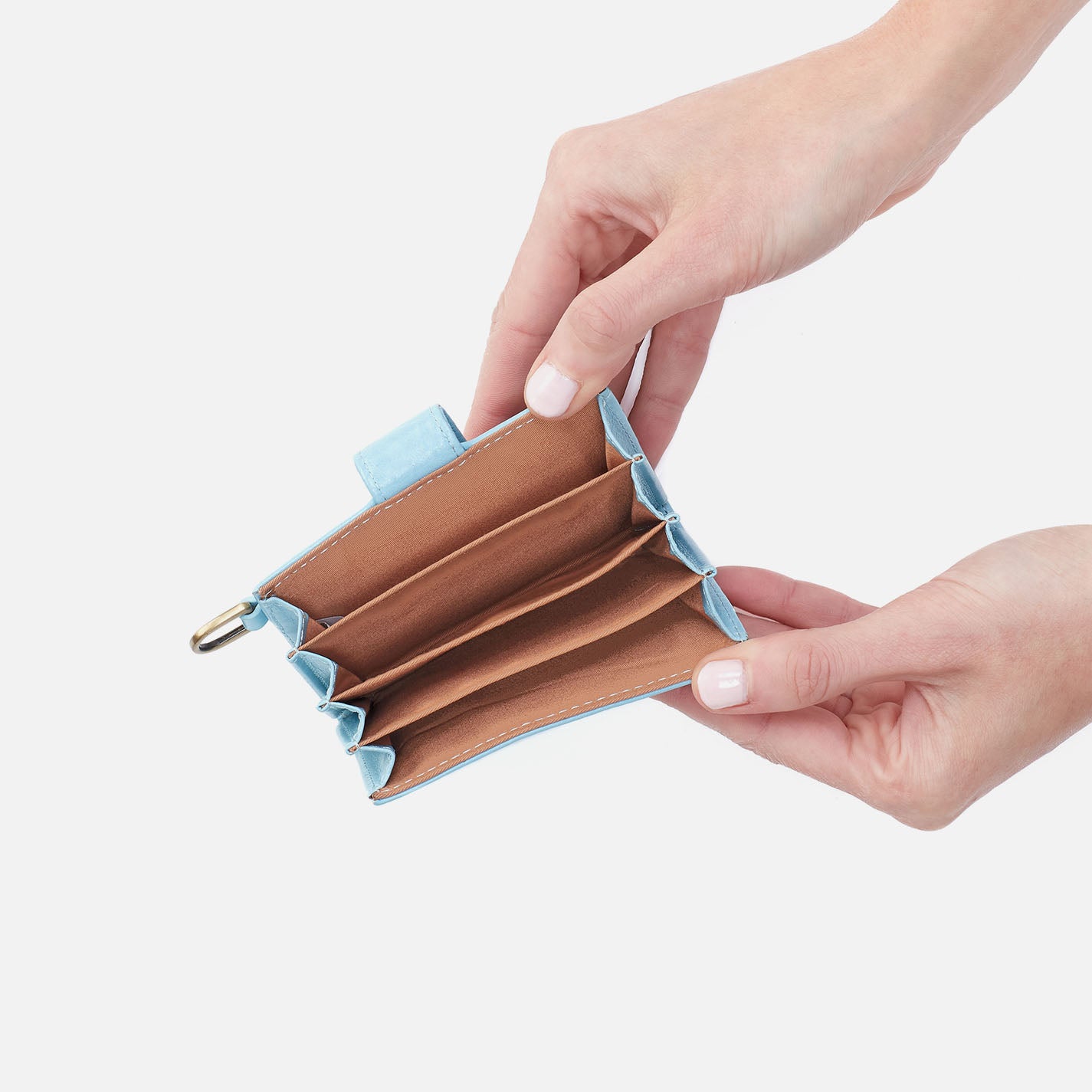 Jean Accordion Card Case In Polished Leather - Stratosphere - Image 2