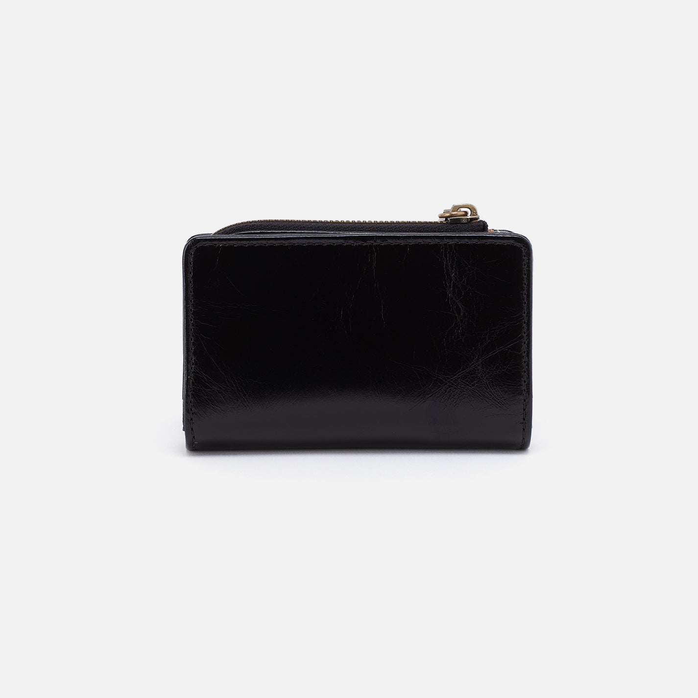 Jill Card Case In Polished Leather - Black - Image 3