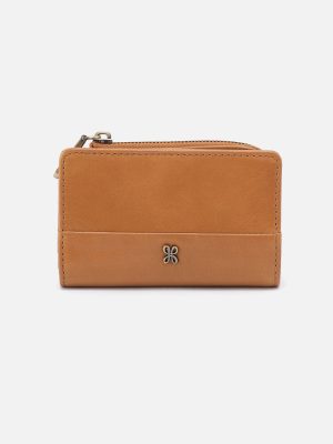 Jill Card Case In Polished Leather - Natural