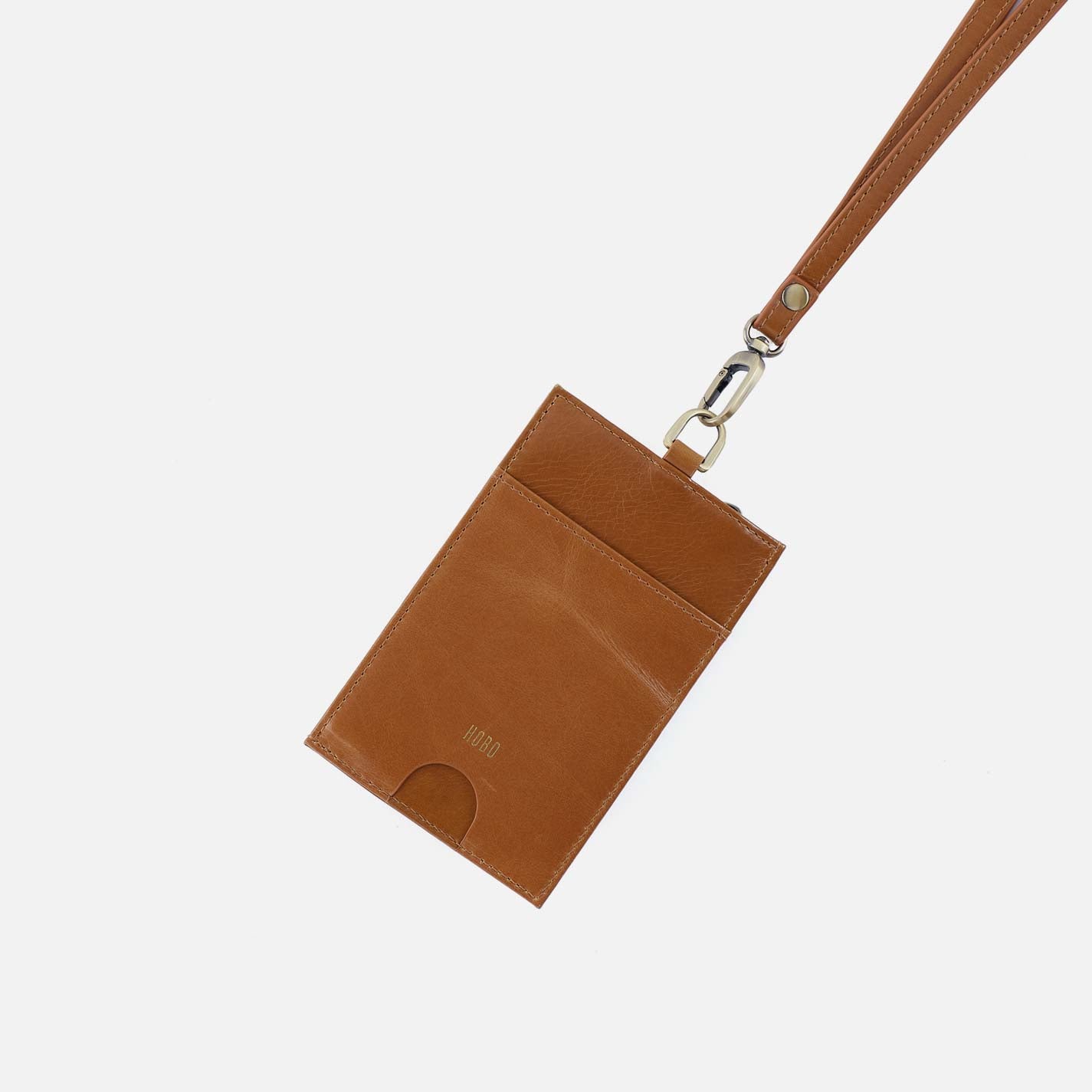 Around Town Lanyard in Polished Leather - Truffle - Image 3