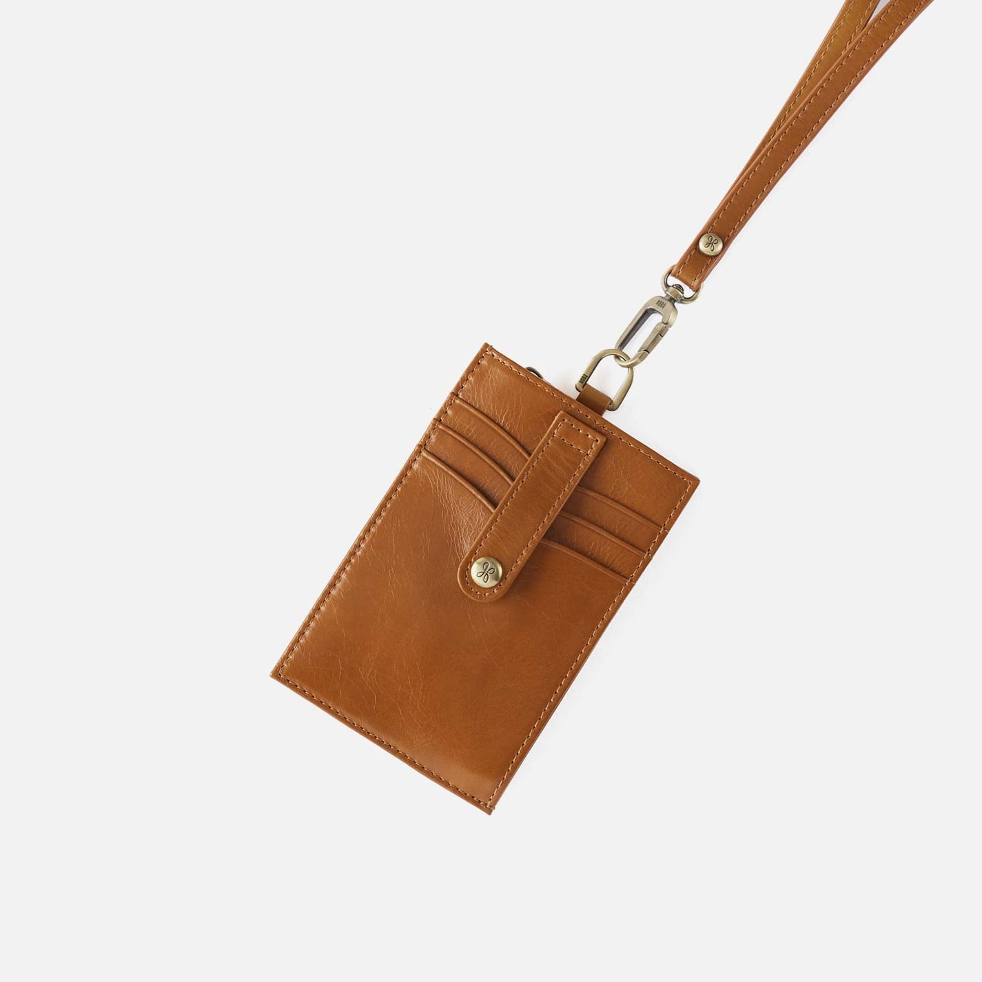 Around Town Lanyard in Polished Leather - Truffle - Image 4