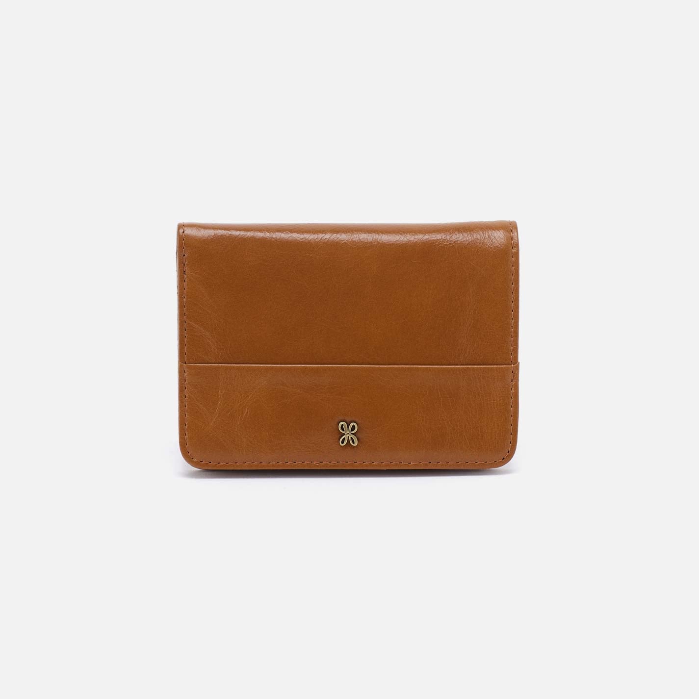 Jill Bifold Wallet in Polished Leather - Truffle