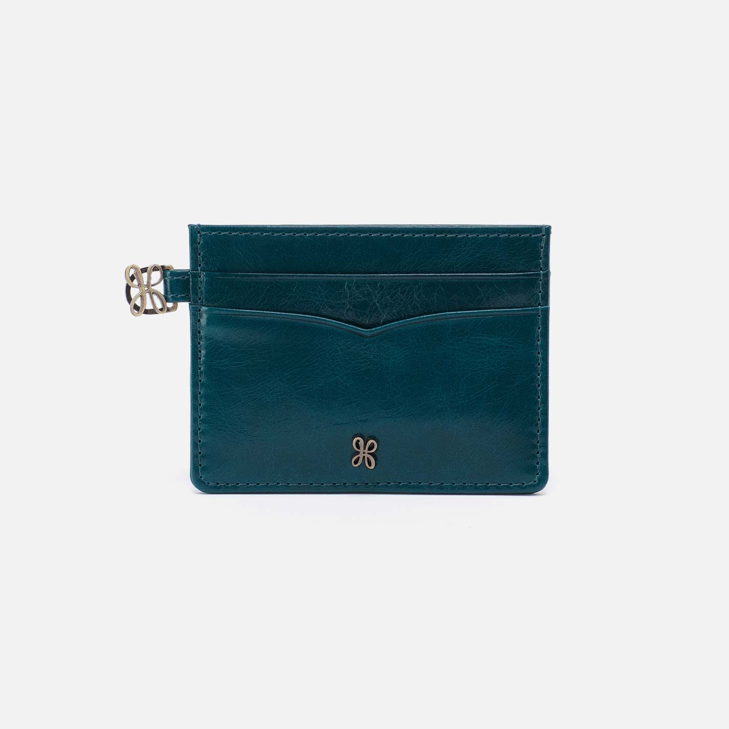 Charmed Card Case in Polished Leather - Wild Bluegrass