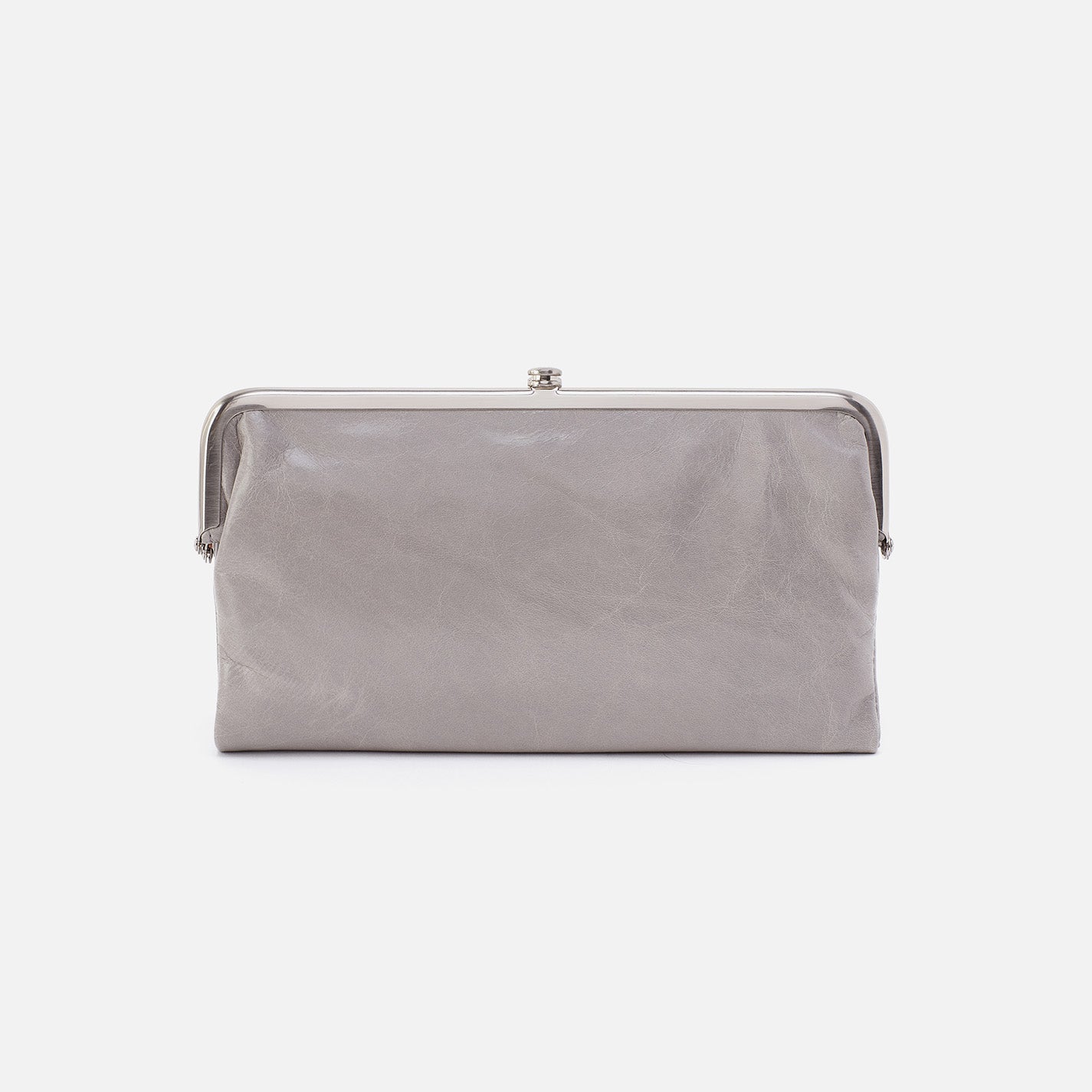 Lauren Clutch-Wallet In Polished Leather - Light Grey - Image 7