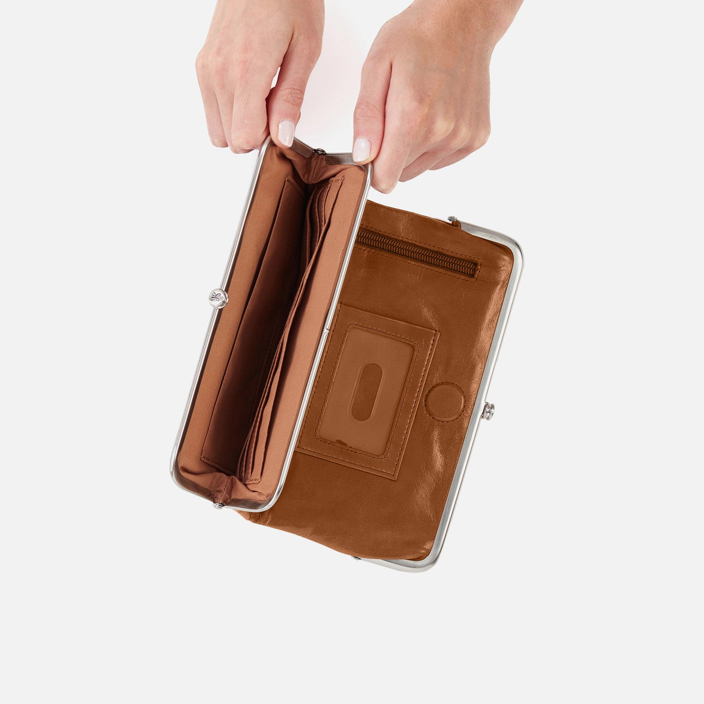 Lauren Clutch-Wallet in Polished Leather - Truffle - Image 5
